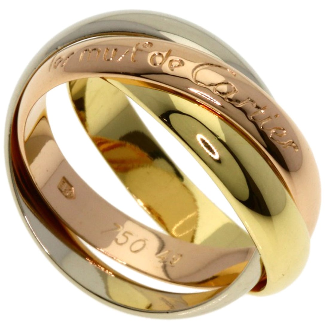 Cartier Trinity #49 Ring K18 Yellow Gold K18 White Gold: Cartier Trinity #49 Ring K18 Yellow Gold K18 White Gold Cartier Trinity #49 Ring is a K18 Yellow Gold and K18 White Gold masterpiece. This stunning ring features a signature and bears the mark of the