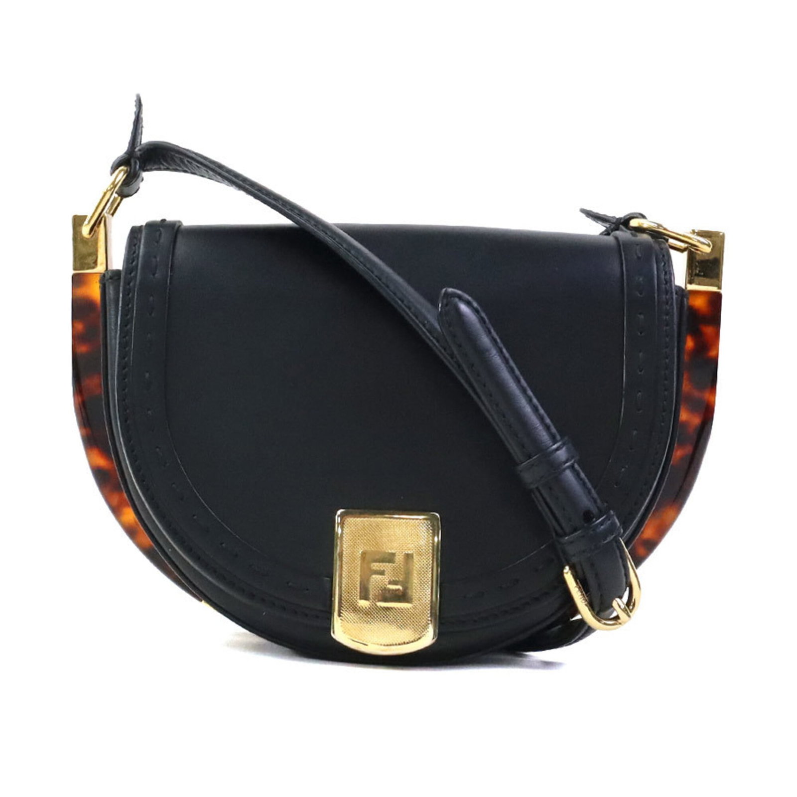 Shoulder Bag Leather: Shoulder Bag Leather Black or Brown Leather Shoulder Bag from Fendi. Made from high-quality leather, this bag measures 14.5cm x 21cm x 7.5cm and features a classic design. Available in two stylish col