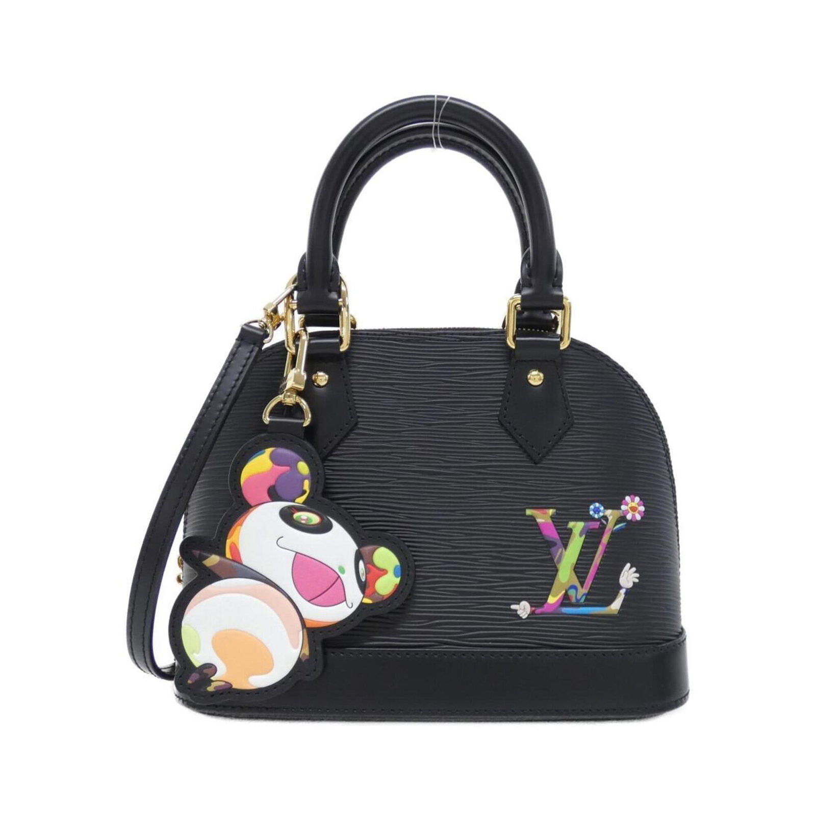 Handbag Leather Louis Vuitton: Handbag Leather Louis Vuitton Black leather Louis Vuitton handbag with dimensions 18cm x 24cm x 12cm. Bearer of a signature, this handbag is a notable example of Louis Vuitton's craftsmanship. Made