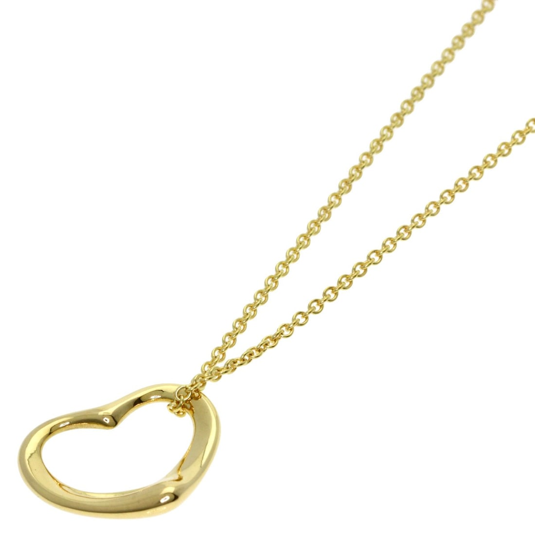 Yellow Gold Necklace Tiffany&Co Open Heart K18: Yellow Gold Necklace Tiffany&Co Open Heart K18 Yellow Gold Necklace Tiffany&Co Open Heart K18 is a stunning piece featuring K18 yellow gold material and an open exterior design. Measuring 15.7 inches 