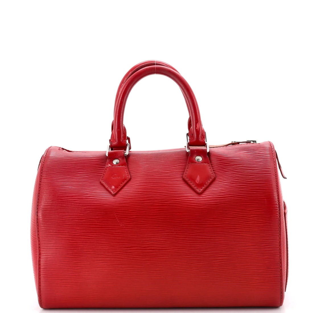 Vuitton Leather Epi Handbag Louis Speedy 25: Vuitton Leather Epi Handbag Louis Speedy 25 Red Louis Vuitton Epi Leather Speedy 25 Handbag with Gold Hardware. This classic Speedy 25 handbag features a striking red exterior with gold hardware, comp