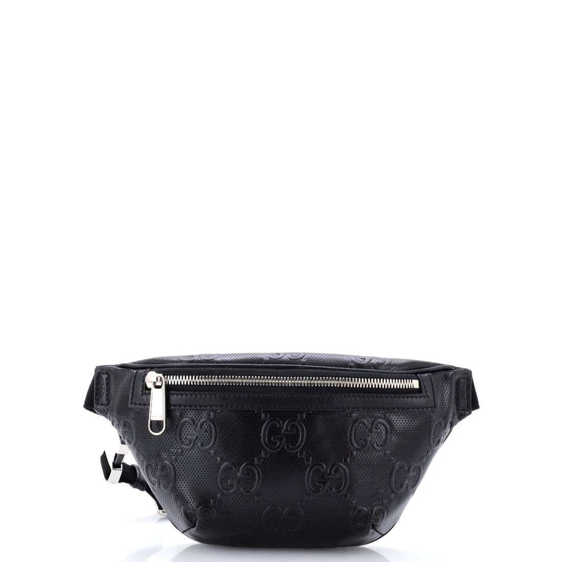 GG Gucci Small Embossed Perforated Leather Belt Bag: GG Gucci Small Embossed Perforated Leather Belt Bag Small GG Gucci Embossed Perforated Leather Belt Bag in Black. This small belt bag features Gucci's signature GG embossed perforated leather