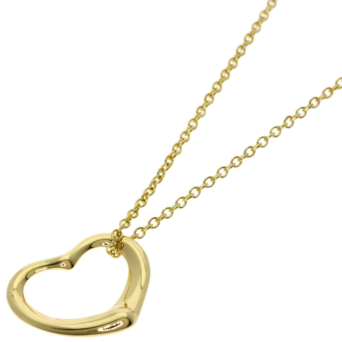 Yellow Gold Necklace Tiffany&Co Open Heart K18: Yellow Gold Necklace Tiffany&Co Open Heart K18 Yellow Gold Necklace Tiffany&Co Open Heart K18 is a stunning piece featuring K18 yellow gold material and an open exterior design. Measuring 15.7 inches