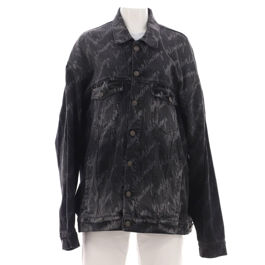 Scribble logo printed denim jacket