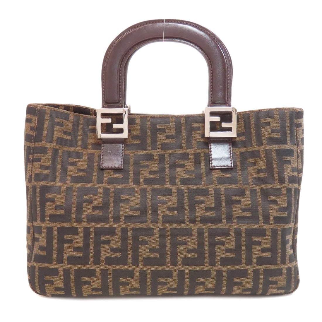 Canvas Fendi Zucca Pattern Handbag: Canvas Fendi Zucca Pattern Handbag Canvas Fendi Zucca Pattern Handbag - A stylish and unique canvas handbag featuring the iconic Fendi Zucca pattern, crafted in rich brown canvas. This eye-catching de