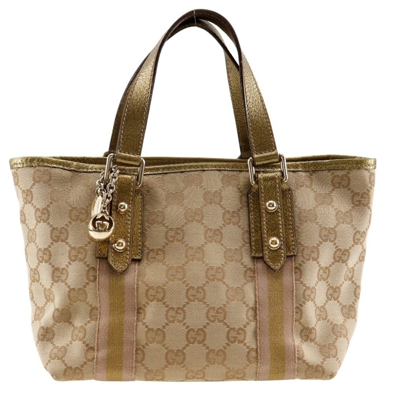 Canvas Leather Handbag Gucci: Canvas Leather Handbag Gucci Canvas Leather Handbag Gucci features GG canvas material and leather accents, presented in a classic brown color. The bag measures 18cm x 22cm x 11cm and comes with a dust