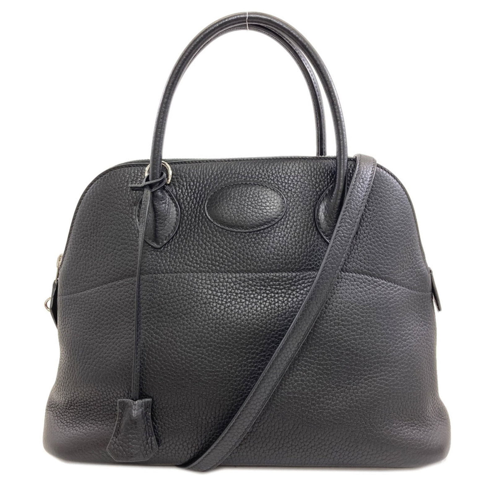Clemence Leather Handbag Taurillon Hermes: Clemence Leather Handbag Taurillon Hermes Taurillon clemence leather makes this black handbag a sophisticated choice, its classic design and timeless style evoking the iconic elegance of the Herm?s br