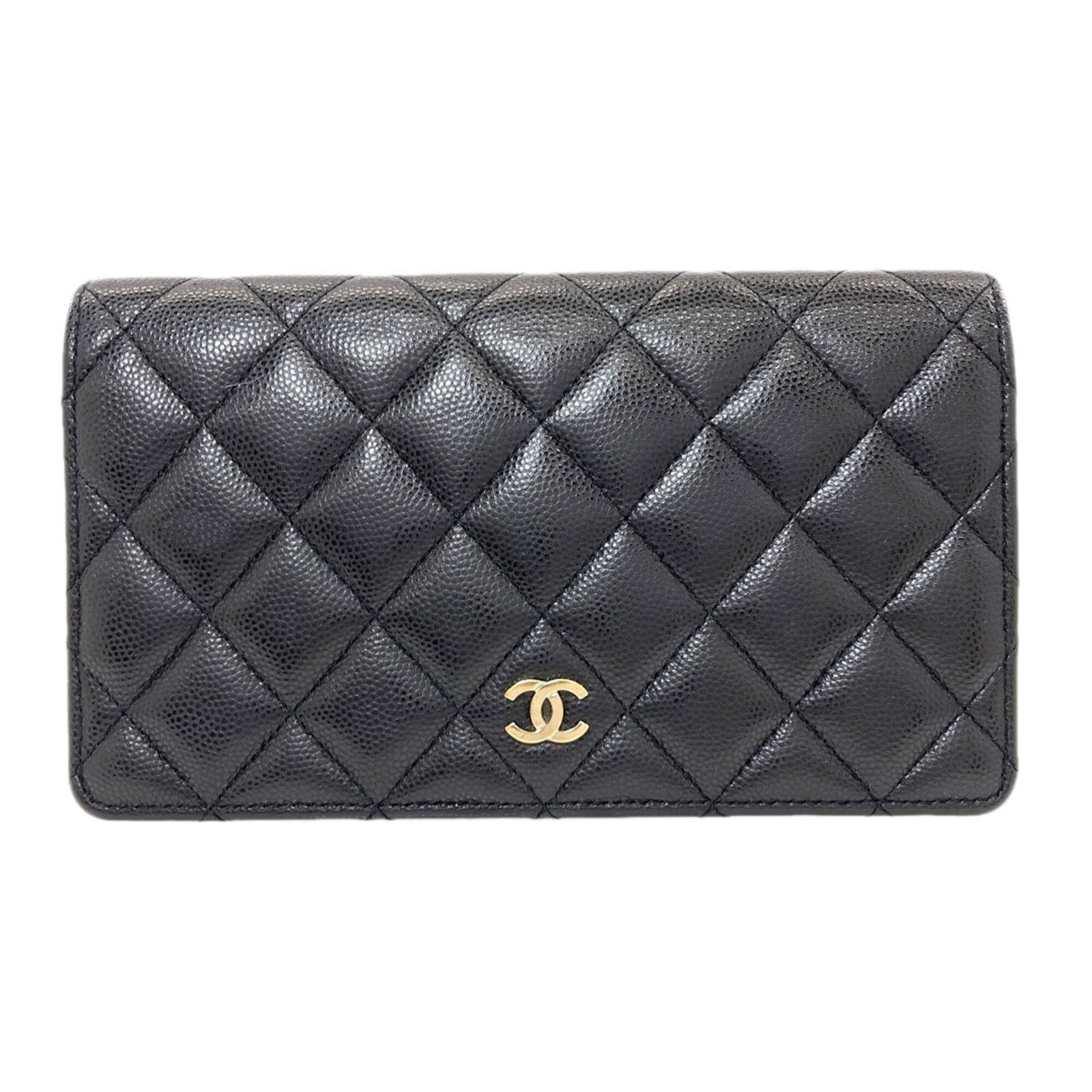 Chanel Long Wallet (Bi-Fold) Leather: Chanel Long Wallet (Bi-Fold) Leather The Chanel Long Wallet is a sleek and sophisticated bi-fold design made from high-quality calfskin leather. Its classic black color and timeless style make it a ve