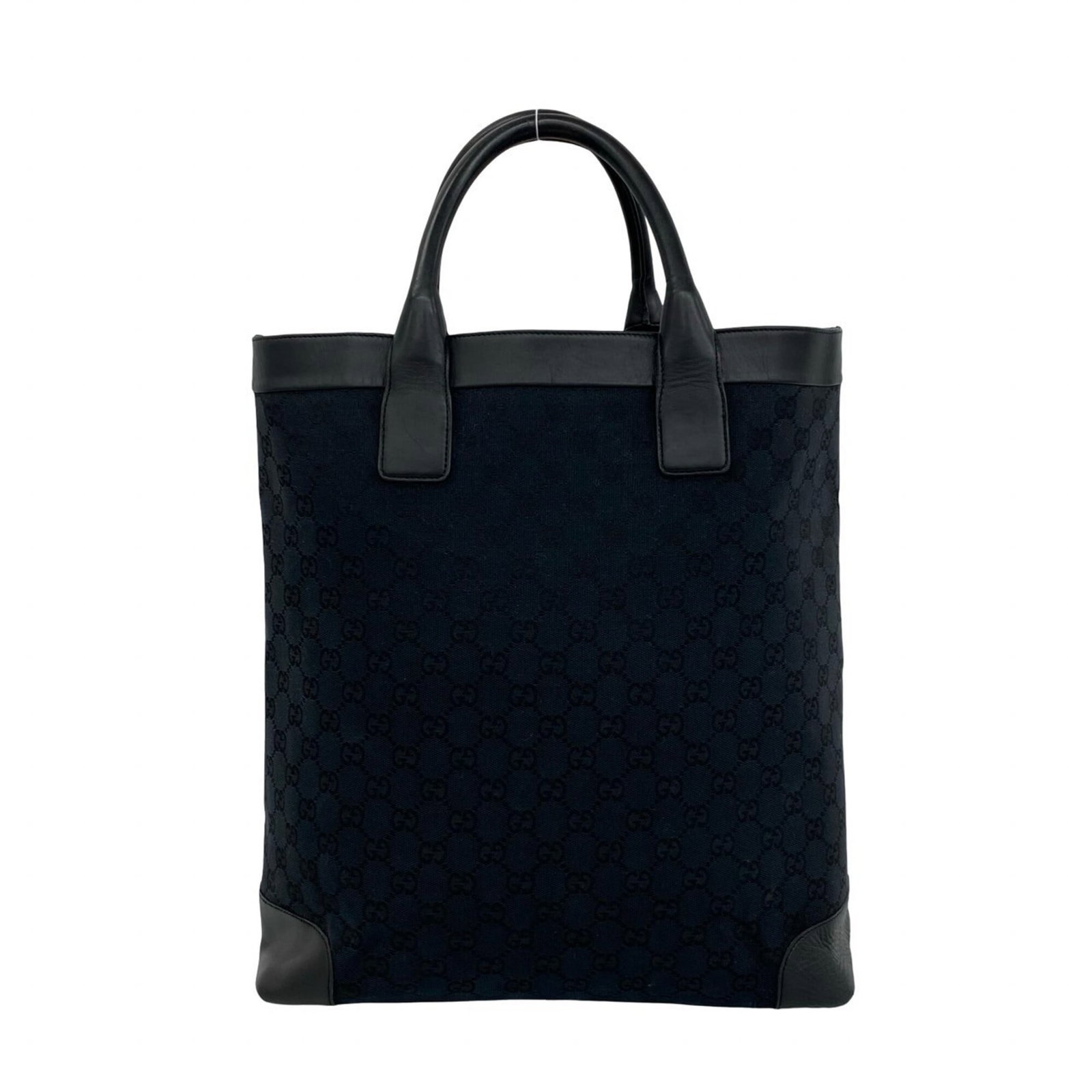 Gucci Handbag Tote Bag Leather Canvas: Gucci Handbag Tote Bag Leather Canvas Black Gucci Handbag Tote Bag made from Leather and Canvas, measuring 38cm x 41cm x 12cm. This stylish tote bag features a classic design with a sleek black