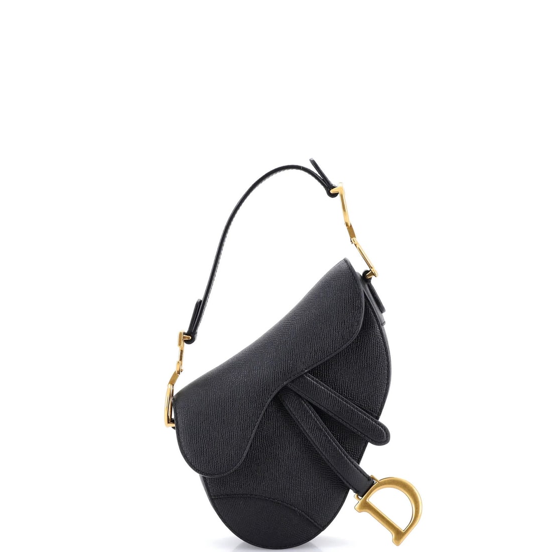 Mini Leather Christian Dior Saddle Handbag: Mini Leather Christian Dior Saddle Handbag Mini Leather Christian Dior Saddle Handbag in Black, featuring a classic shoulder bag design with a timeless saddle shape, and a sleek black leather