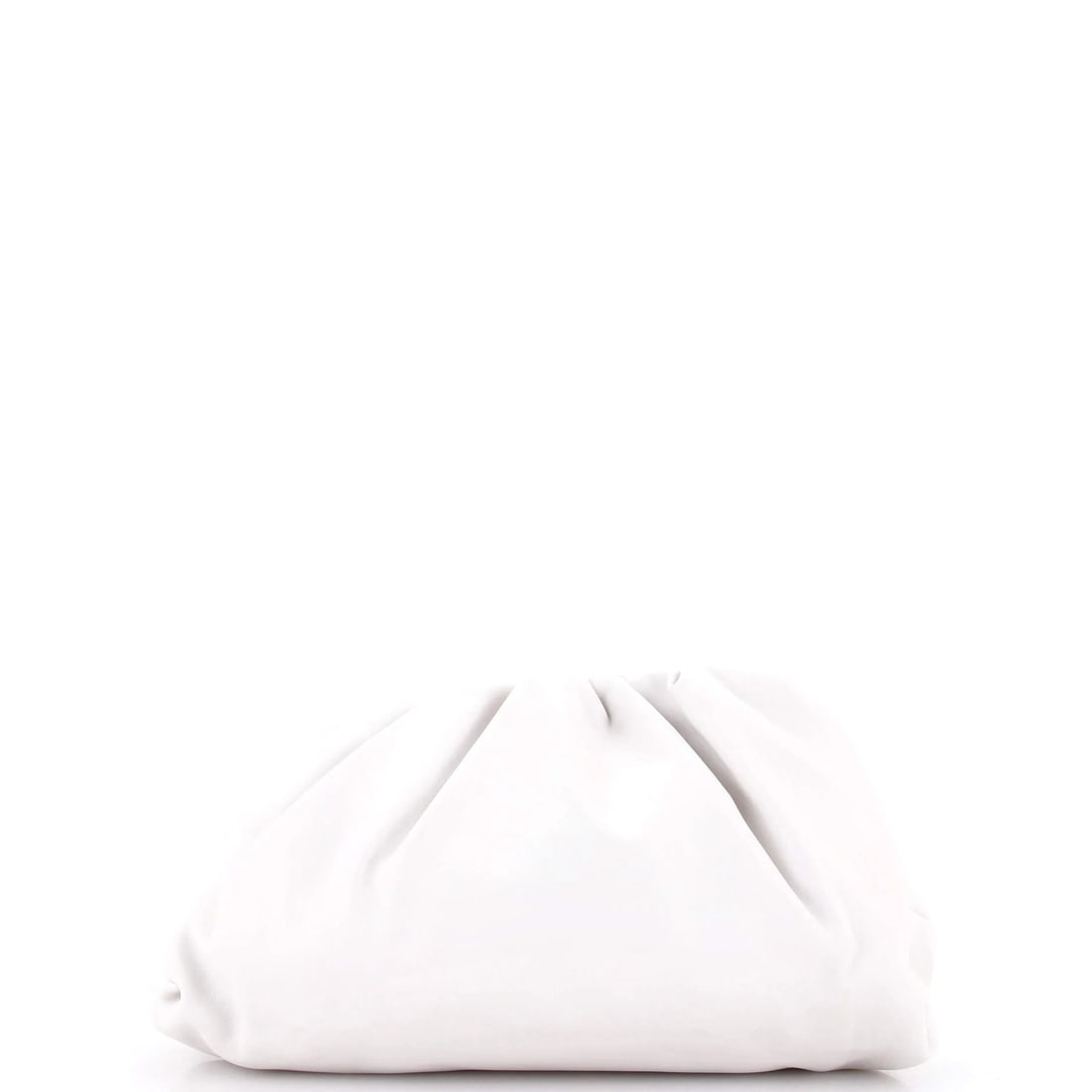 Bottega Veneta The Pouch Leather: Bottega Veneta The Pouch Leather White Bottega Veneta The Pouch Leather Clutch features a sleek design with a silver buckle and minor scuffs on the exterior. The interior is also adorned with minor