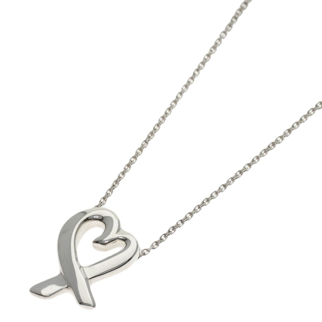 Loving Heart Necklace Tiffany&Co. Silver: Loving Heart Necklace Tiffany&Co. Silver Tiffany&Co. Silver Loving Heart Necklace is a beautiful piece of jewelry featuring a sterling silver chain with a 16.5inch length. The necklace bears a
