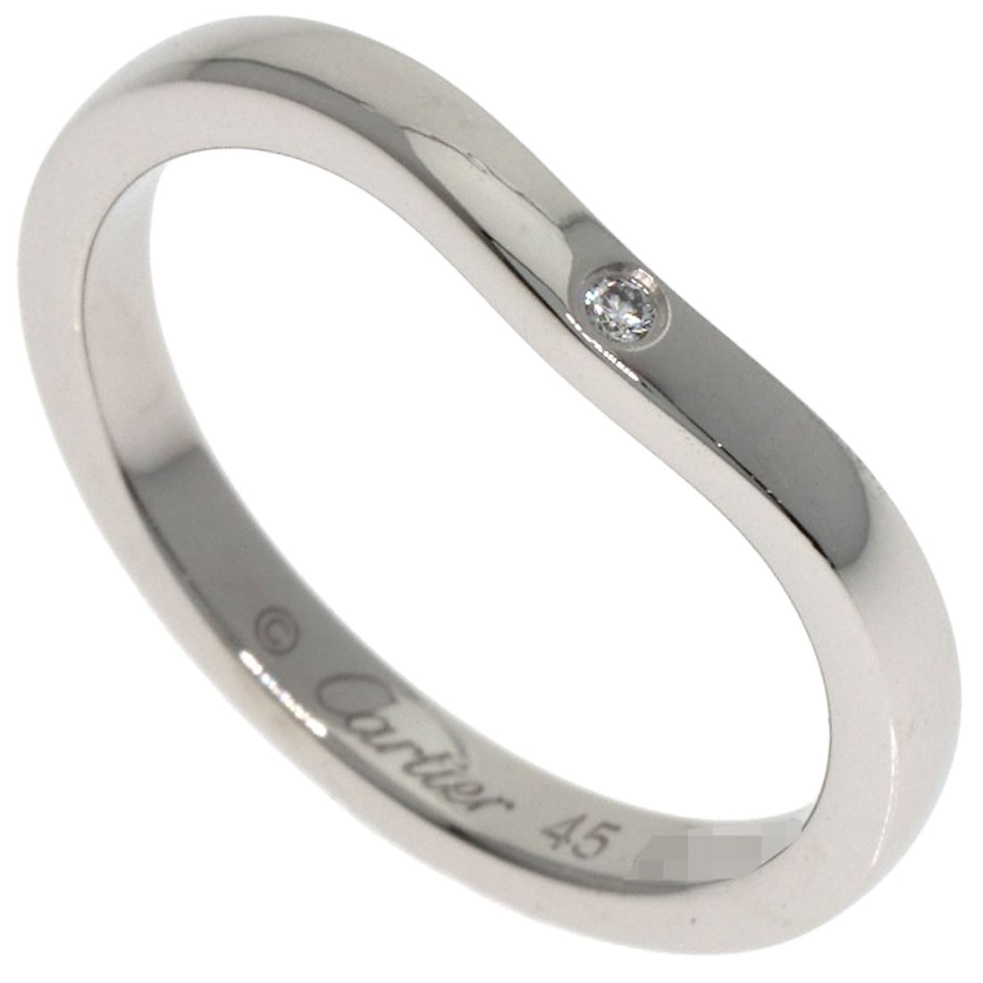 Cartier Ballerina Wedding 3P Diamond #45 Ring Platinum Pt950: Cartier Ballerina Wedding 3P Diamond #45 Ring Platinum Pt950 Cartier's Ballerina Wedding 3P Diamond ring boasts a striking silver platinum PT950 setting, adorned with a diamond of Type #45. The open