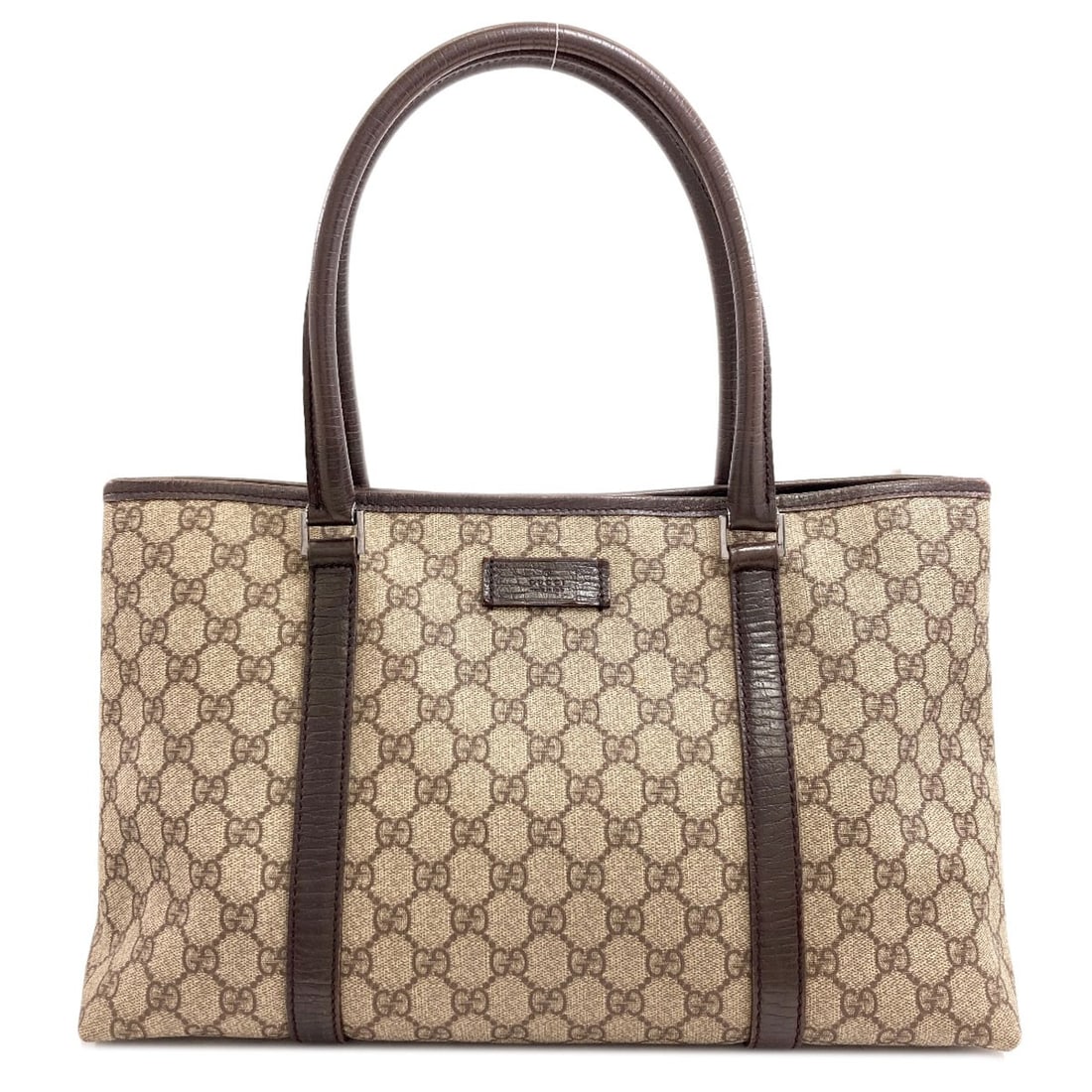 Pvc Bag Supreme Tote Gucci 114595: Pvc Bag Supreme Tote Gucci 114595 Brown PVC Gucci Tote Bag with Brown Exterior. This Gucci tote bag features a unique PVC exterior and a classic design. The bag's brown color and PVC material make it 