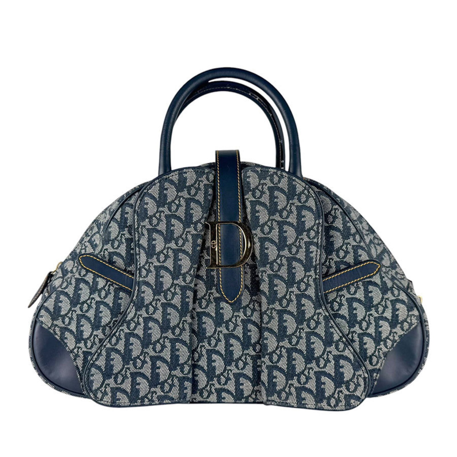 Christian Dior Leather Handbag Trotter: Christian Dior Leather Handbag Trotter The Christian Dior Leather Handbag Trotter boasts a sleek navy color and classic design, making it a timeless addition to any wardrobe. Crafted from