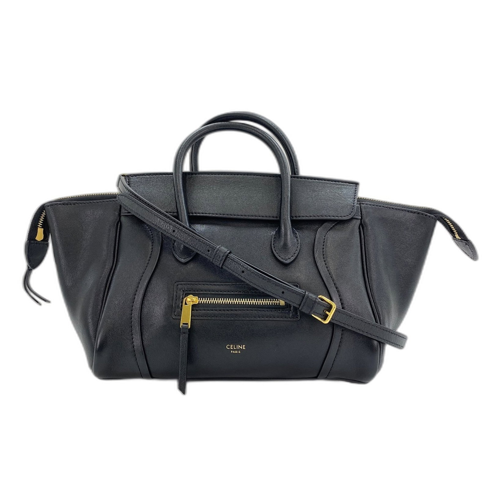 Celine Shoulder Bag: Celine Shoulder Bag Black Celine shoulder bag with 88cm-102cm adjustable strap and 7.50cm drop handle, measuring 16cm x 24.5cm x 8.5cm. This sleek and stylish bag features a classic design with clean 