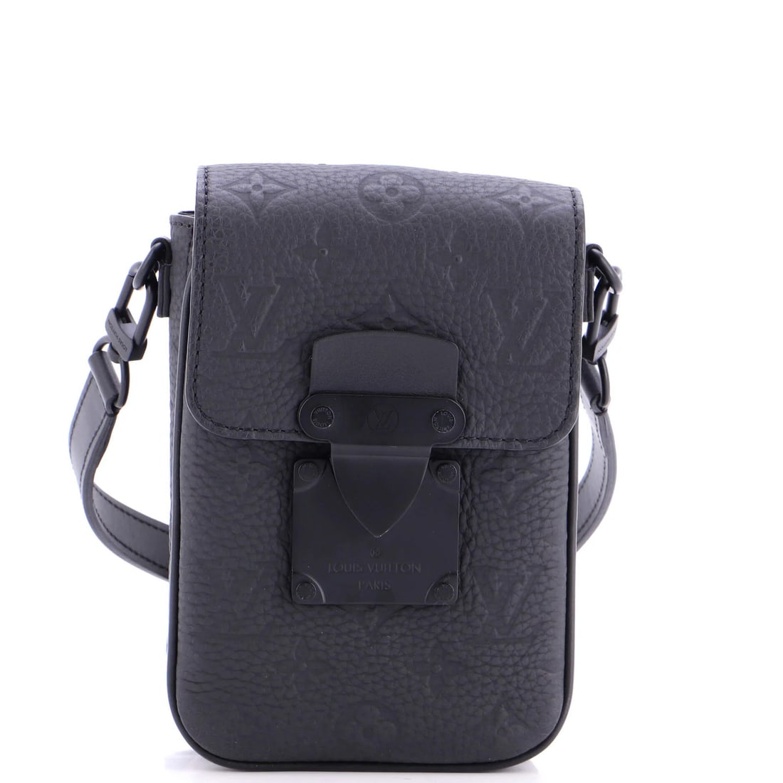 Vertical Wearable Monogram Taurillon Leather Lock S Wallet Louis Vuitton: Vertical Wearable Monogram Taurillon Leather Lock S Wallet Louis Vuitton Black leather exterior with a vertical, wearable design, featuring a monogram Taurillon lock and a classic Louis Vuitton