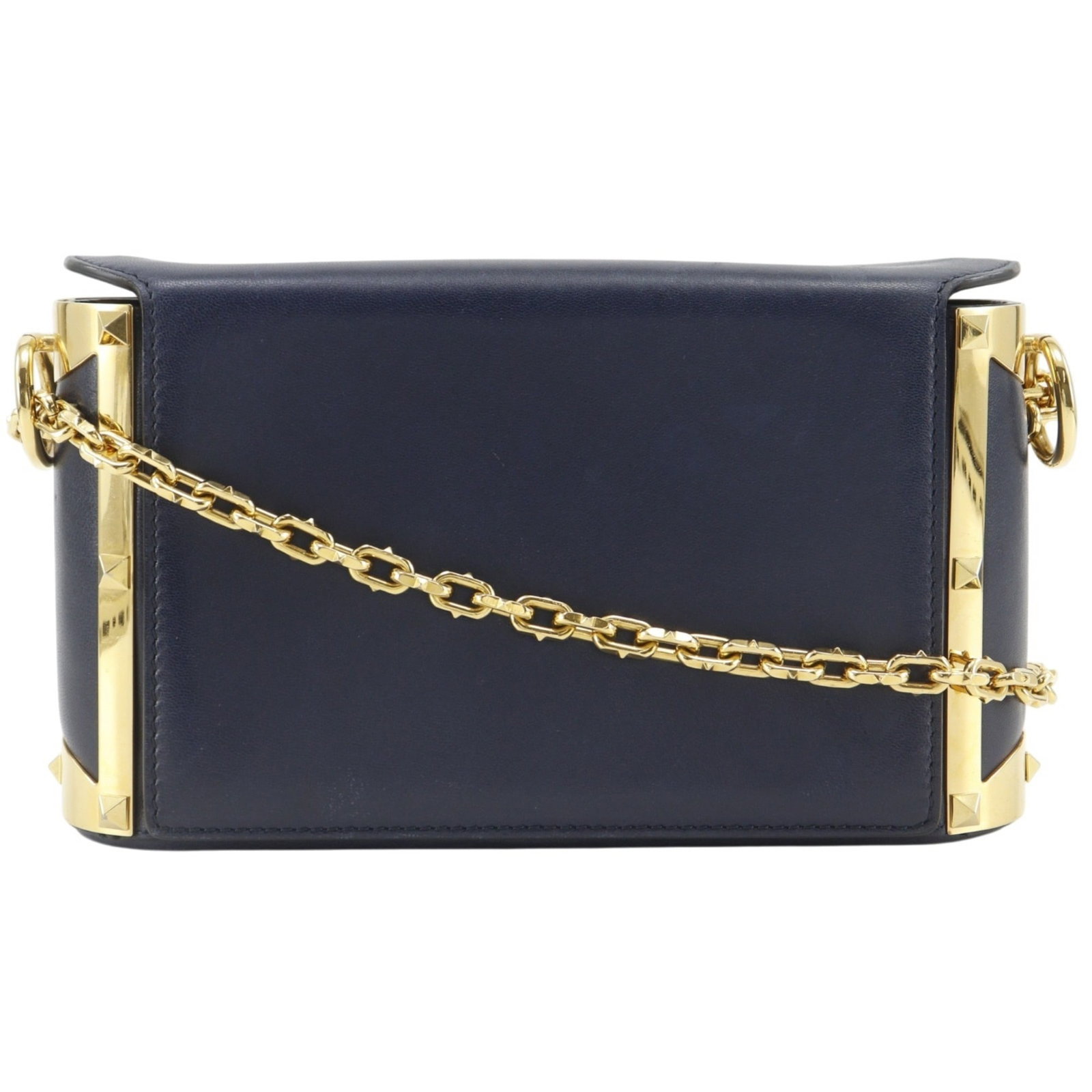 Valentino Garavani leather shoulder bag: Valentino Garavani leather shoulder bag Navy lambskin leather shoulder bag from Valentino Garavani, featuring a classic design with clean lines and a sophisticated look. The bag measures 13cm x 23.5cm