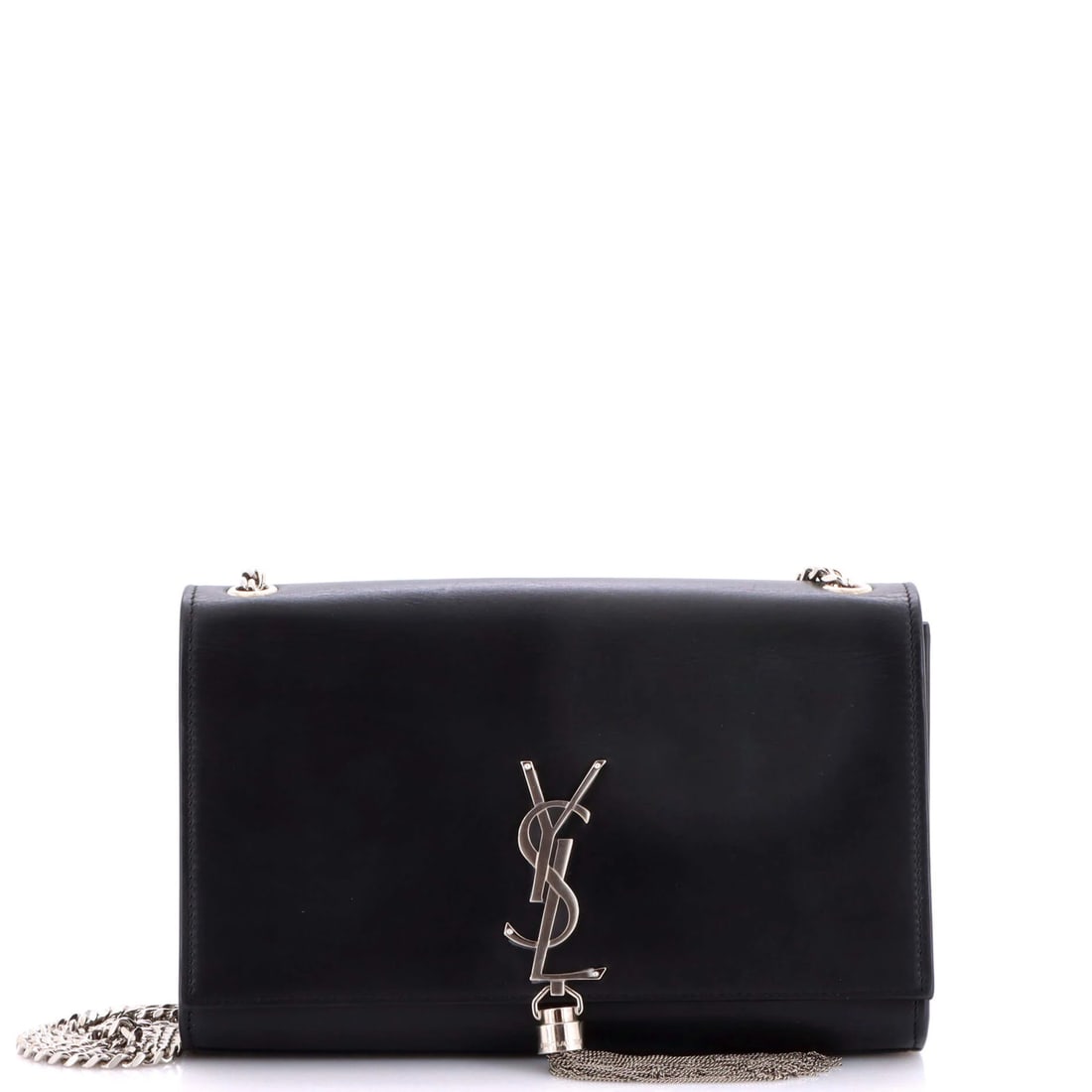 Monogram Leather Classic Medium Crossbody Tassel Bag Saint Laurent: Monogram Leather Classic Medium Crossbody Tassel Bag Saint Laurent Black leather Classic Monogram Tassel Crossbody Bag from Saint Laurent, featuring a medium size with a 10" handle drop and 17" strap