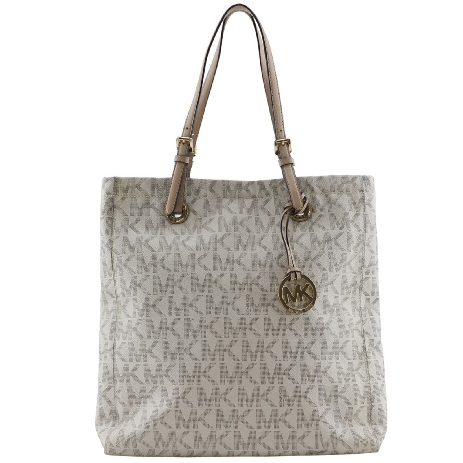 Kors Michael Pvc Tote Bag: Kors Michael Pvc Tote Bag Michael Kors PVC Tote Bag is made from PVC material and features a classic off-white color. Measuring 36cm x 34cm x 8cm, this compact tote bag is a great size for everyday
