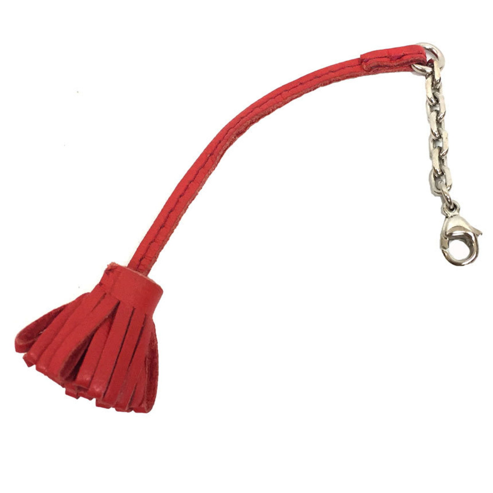 Milo 17 Agns Keychain Bag Charm Bookmark Red Pompom: Milo 17 Agns Keychain Bag Charm Bookmark Red Pompom Agneau Milo is a small, red bag charm bookmark with a distinctive pompom. Made from high-quality Agneau Milo material, this charm measures 170.00mm