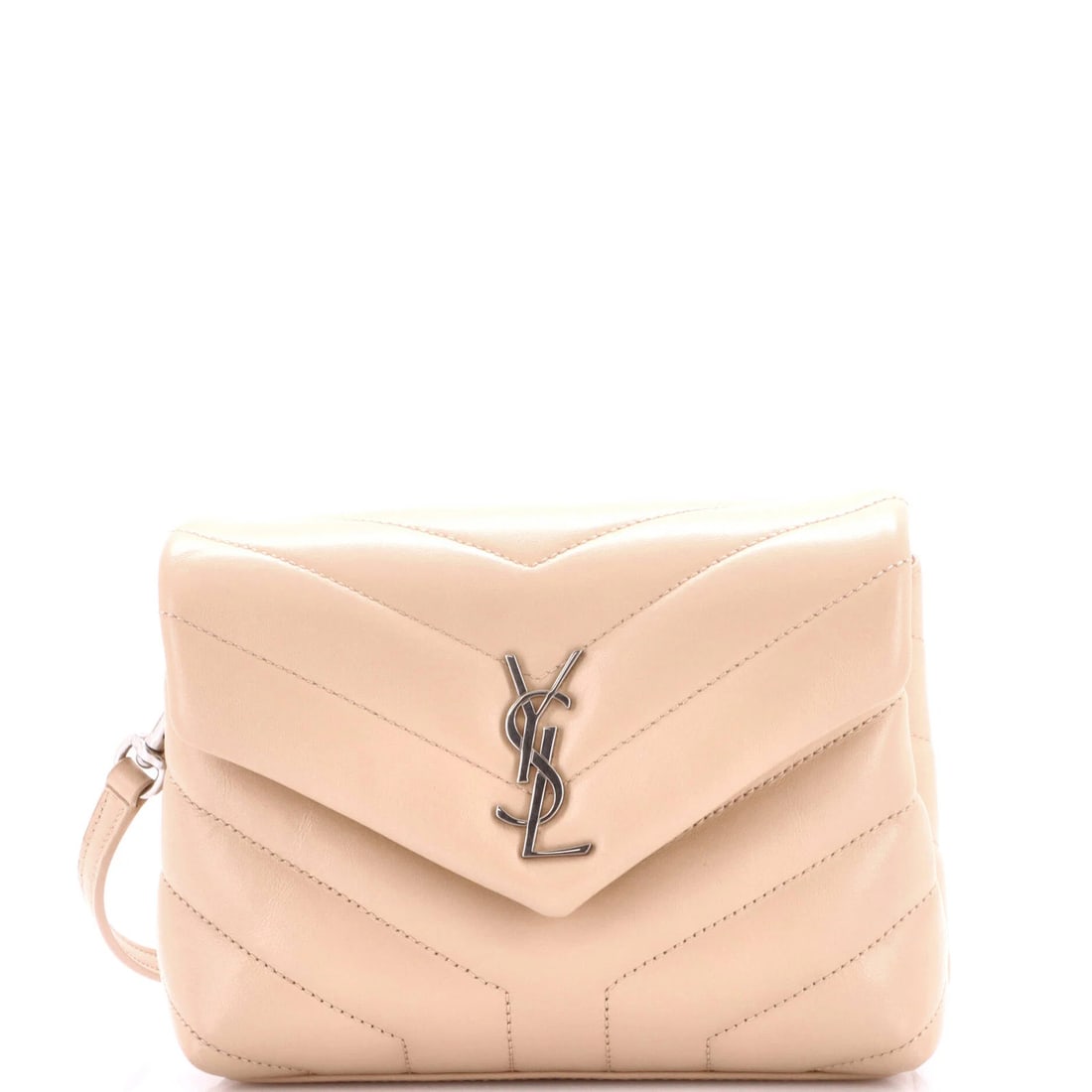 LouLou Matelasse Leather Toy Bag Chevron Saint Laurent: LouLou Matelasse Leather Toy Bag Chevron Saint Laurent LouLou Matelasse Leather Toy Bag Chevron Saint Laurent - A Neutral and Chic Cross Body Bag. This exquisite toy bag features a luxurious