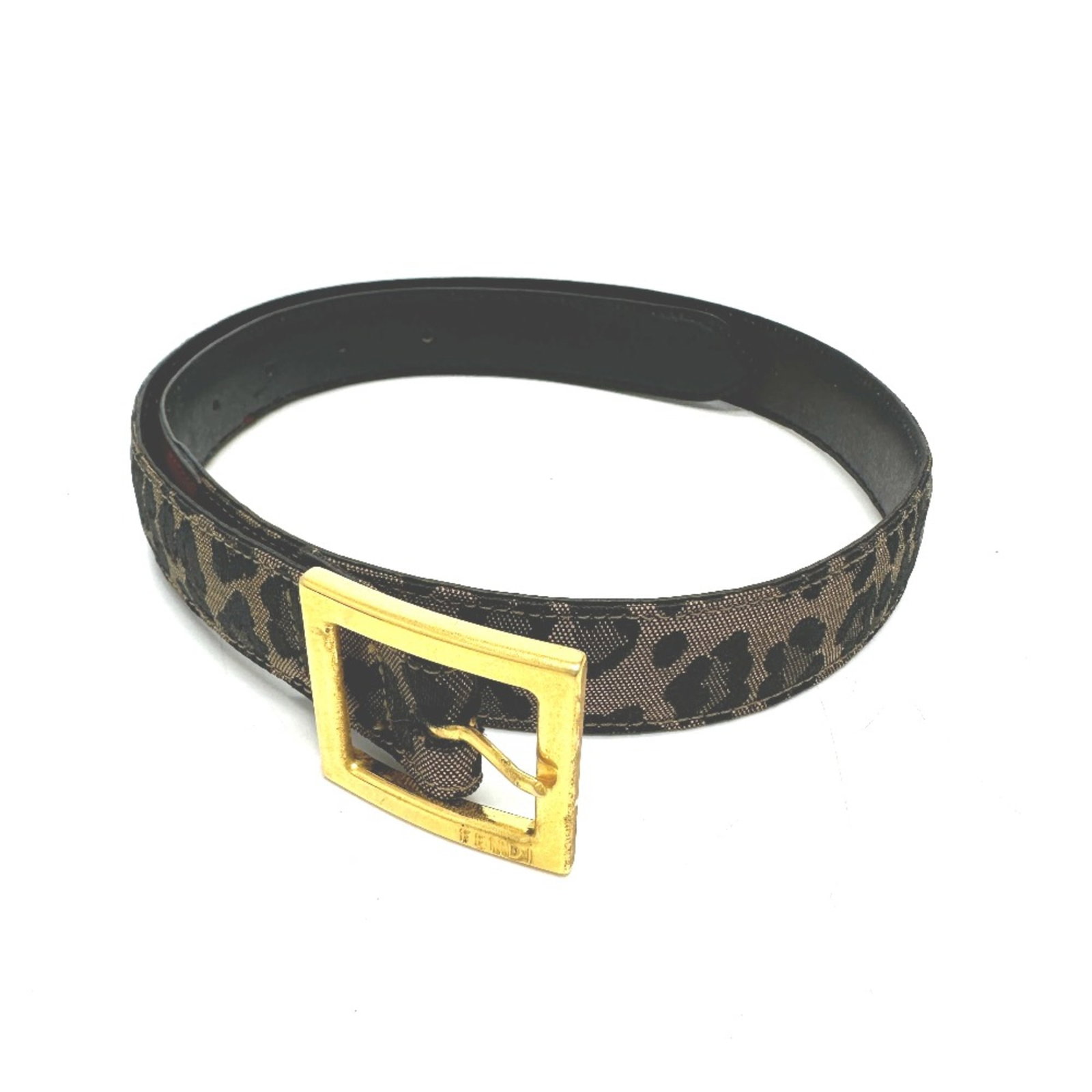Standard Fendi Belt: Standard Fendi Belt Brown Fendi belt with 5 holes, available in a standard size of 33, features a total length of 32.3 inches and a band width of 1.0 inch. The belt's waist length ranges from 26.4 to