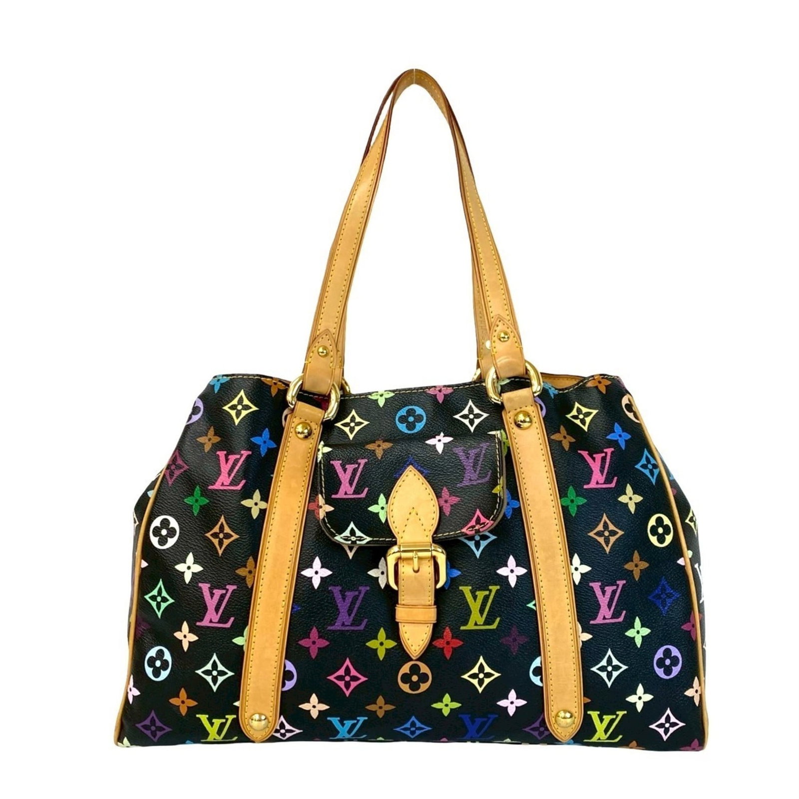 Vuitton Leather Tote Bag Pvc Louis: Vuitton Leather Tote Bag Pvc Louis Made from high-quality leather and PVC, this Louis Vuitton tote bag boasts a sleek black and multi-color design. With a spacious interior and sturdy dimensions,