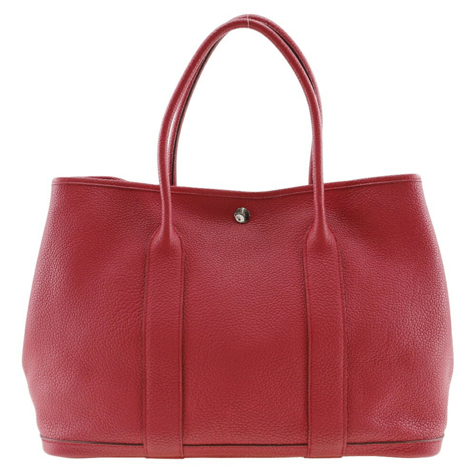 Hermes Negonda Leather Tote Bag: Hermes Negonda Leather Tote Bag Negonda leather tote bag from Hermes, featuring a Bougainvillier and Red color combination. This 26cm x 36cm x 17cm bag comes with a dust bag for added protection, maki