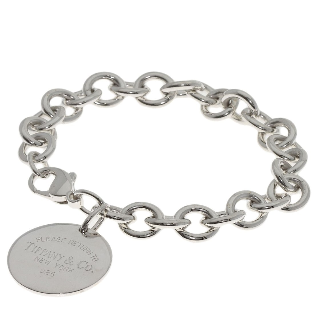 Return Tiffany Round Silver Bracelet: Return Tiffany Round Silver Bracelet Silver Tiffany Round Bracelet, a classic design from the renowned brand, features a sleek and modern silhouette crafted from sterling silver. This elegant