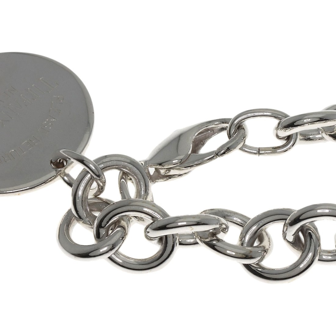 Return Tiffany Round Silver Bracelet - 9