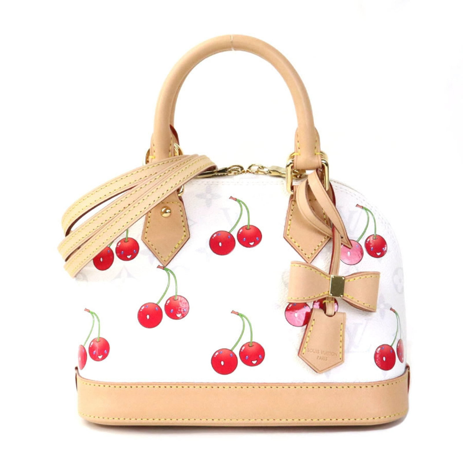 Vuitton Handbag Shoulder Louis: Vuitton Handbag Shoulder Louis Monogram Cherry, White Louis Vuitton Handbag Shoulder Bag from France, featuring the iconic M14234 design, boasts a sleek 17.5cm x 23cm x 11cm size. This stylish shoulde