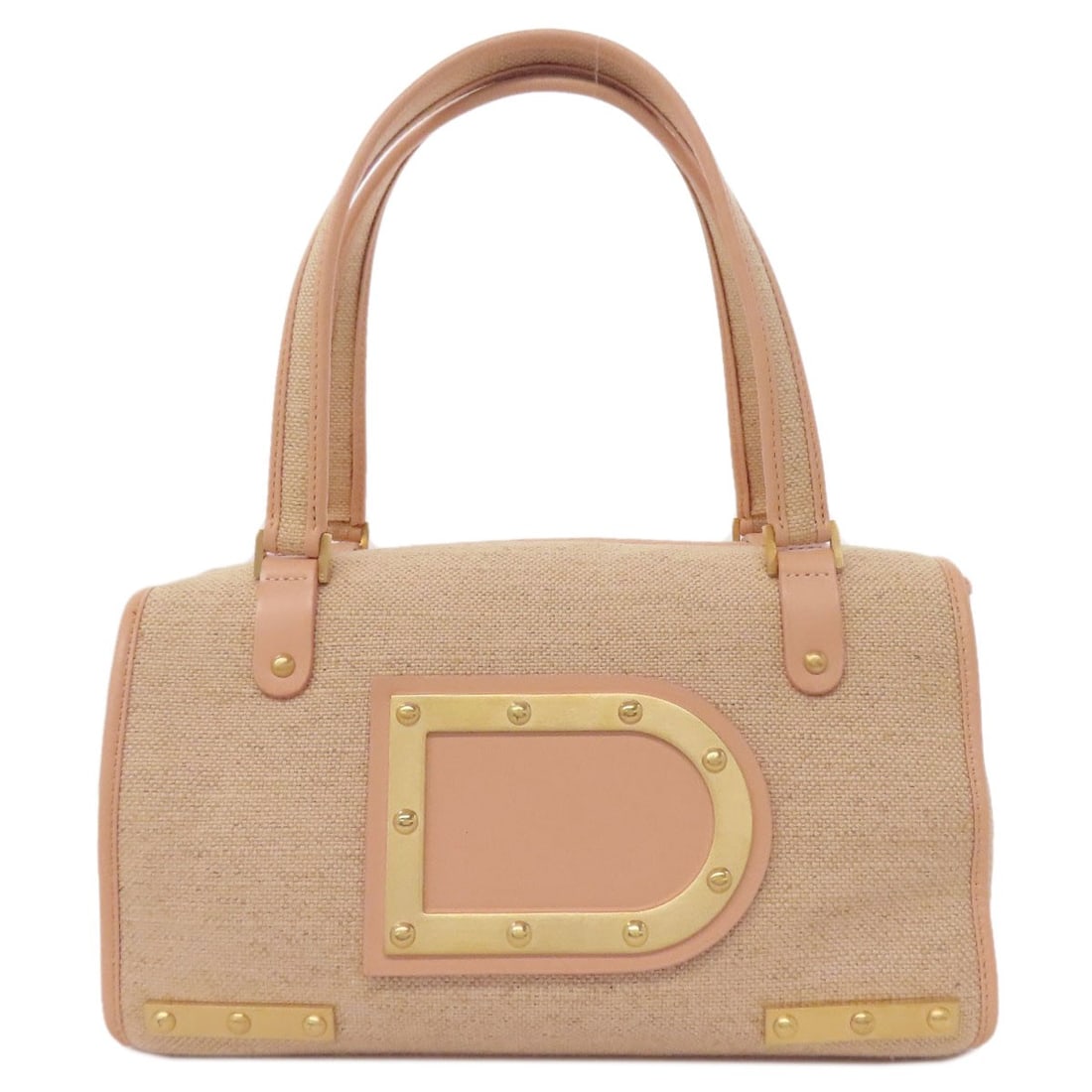 Canvas Leather Handbag Astrid Mm Delvaux: Canvas Leather Handbag Astrid Mm Delvaux Canvas Leather Handbag Astrid Mm Delvaux - A stylish and versatile brown canvas leather handbag with a classic design, bearing a signature. Made from
