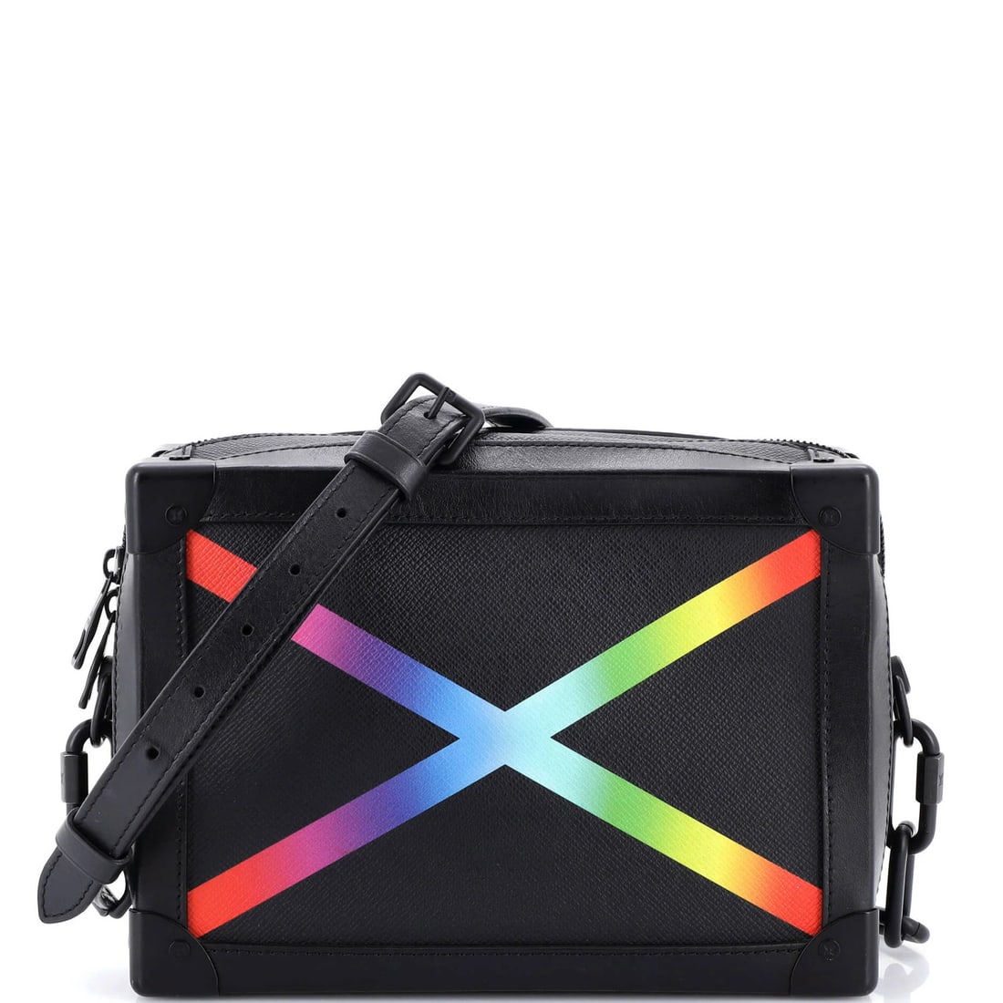 Louis Vuitton Soft Trunk Bag Rainbow Taiga Leather: Louis Vuitton Soft Trunk Bag Rainbow Taiga Leather Soft Trunk Bag Rainbow Taiga Leather in Black and Multicolor. This Louis Vuitton Soft Trunk Bag boasts a unique multicolor design, featuring a mix