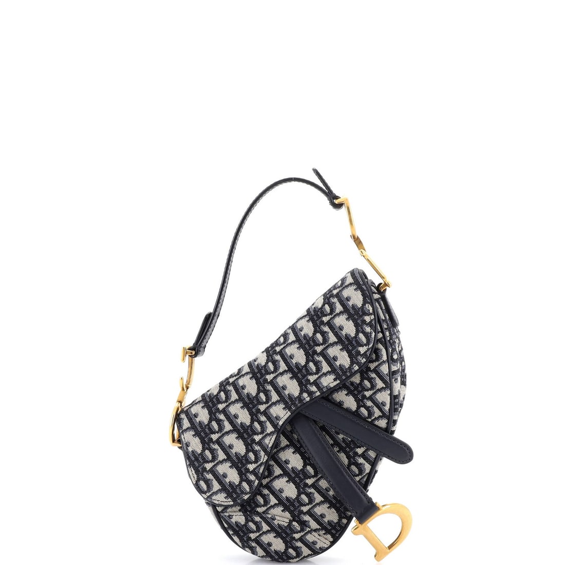 Canvas Oblique Christian Dior Saddle Mini: Canvas Oblique Christian Dior Saddle Mini Canvas Oblique Christian Dior Saddle Mini - A stylish and compact shoulder bag with a signature blue canvas exterior, featuring a classic oblique design and