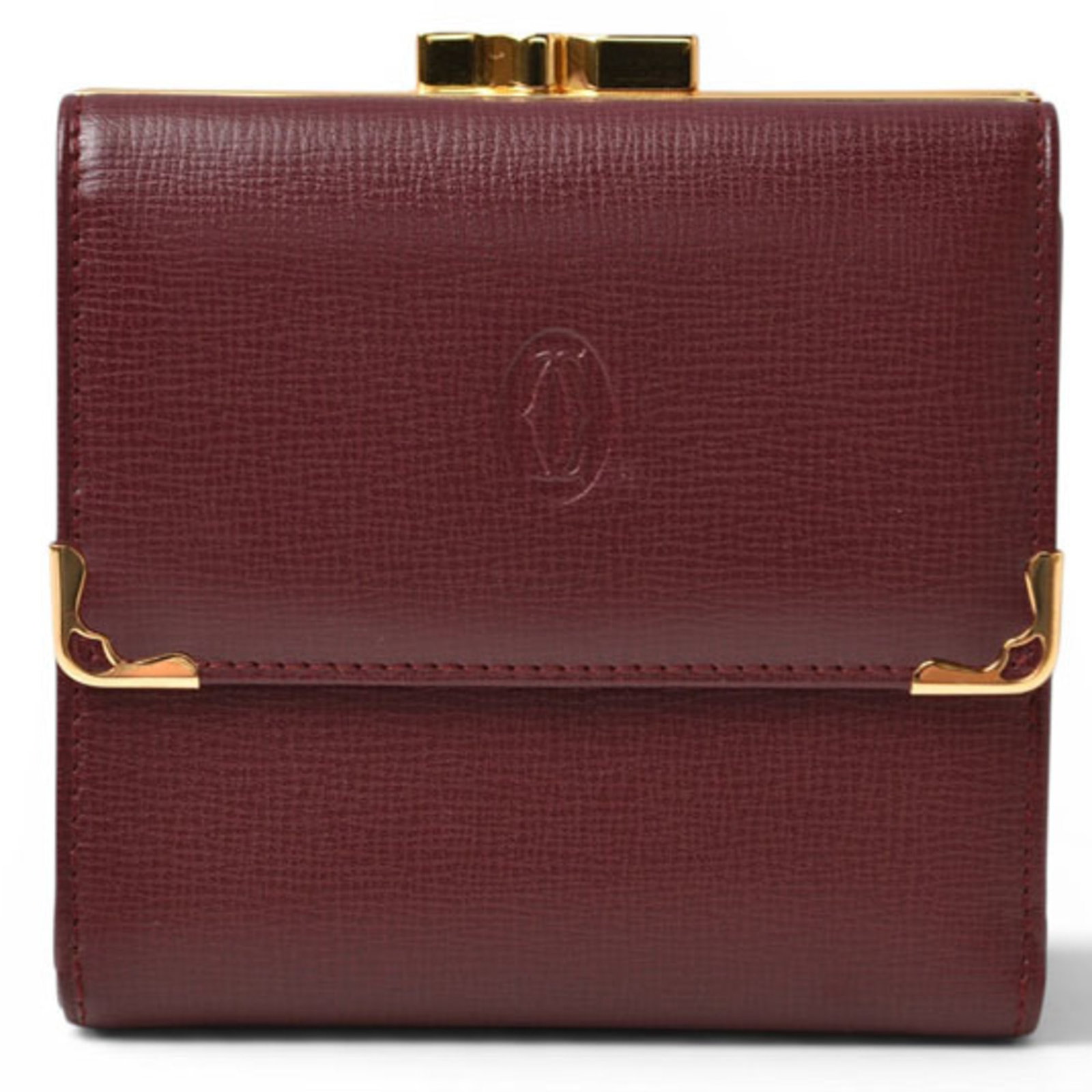 Cartier Wallet (Tri-Fold) Leather: Cartier Wallet (Tri-Fold) Leather Cartier's tri-fold leather wallet is a sleek and sophisticated accessory, boasting a classic design and premium leather construction. Measuring 9.5cm x 10cm x 2.5cm, 