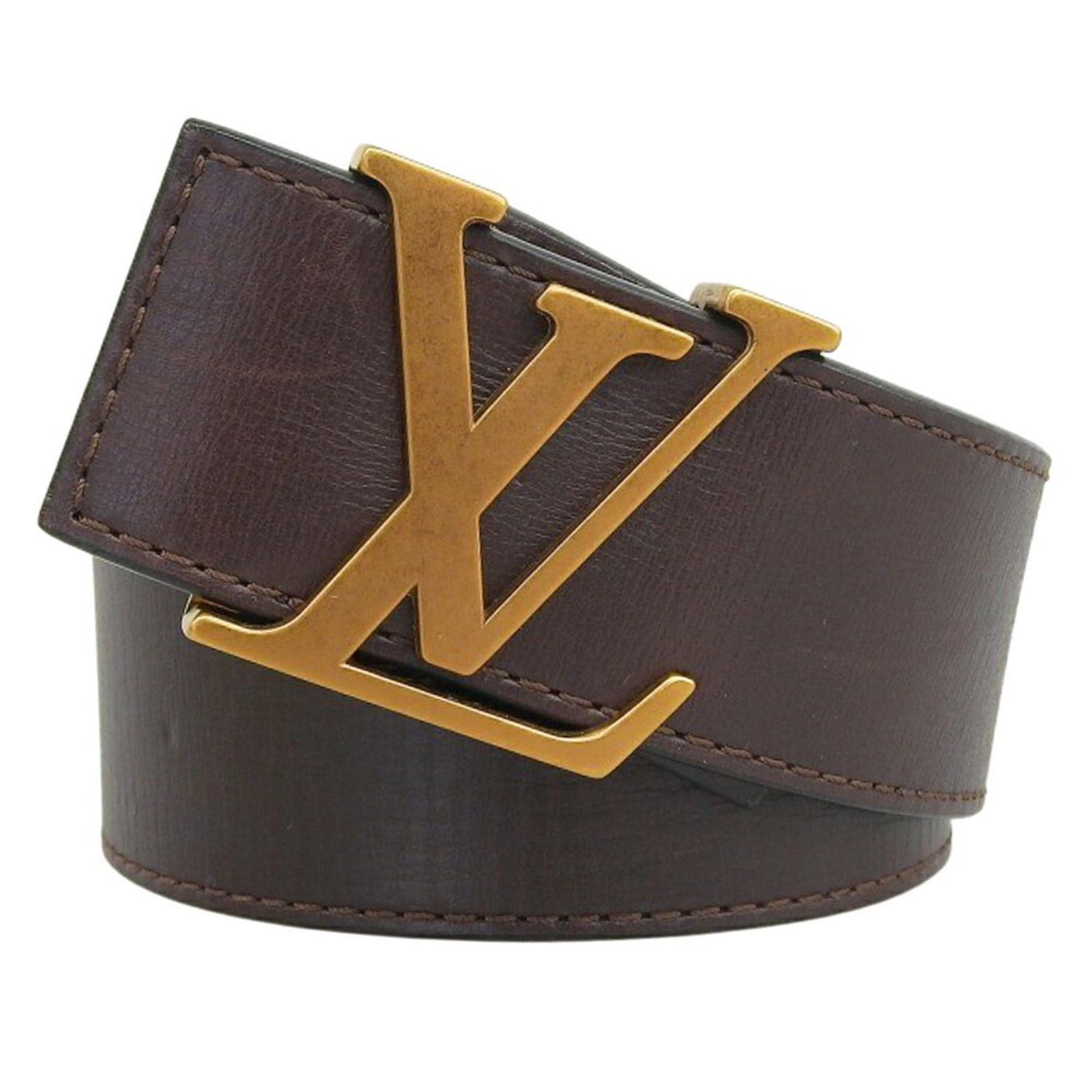 Standard belt by Louis Vuitton: Standard belt by Louis Vuitton Standard belt by Louis Vuitton, crafted from high-quality dark brown leather with a gold plated finish, features a classic design with a signature M6902 monogram