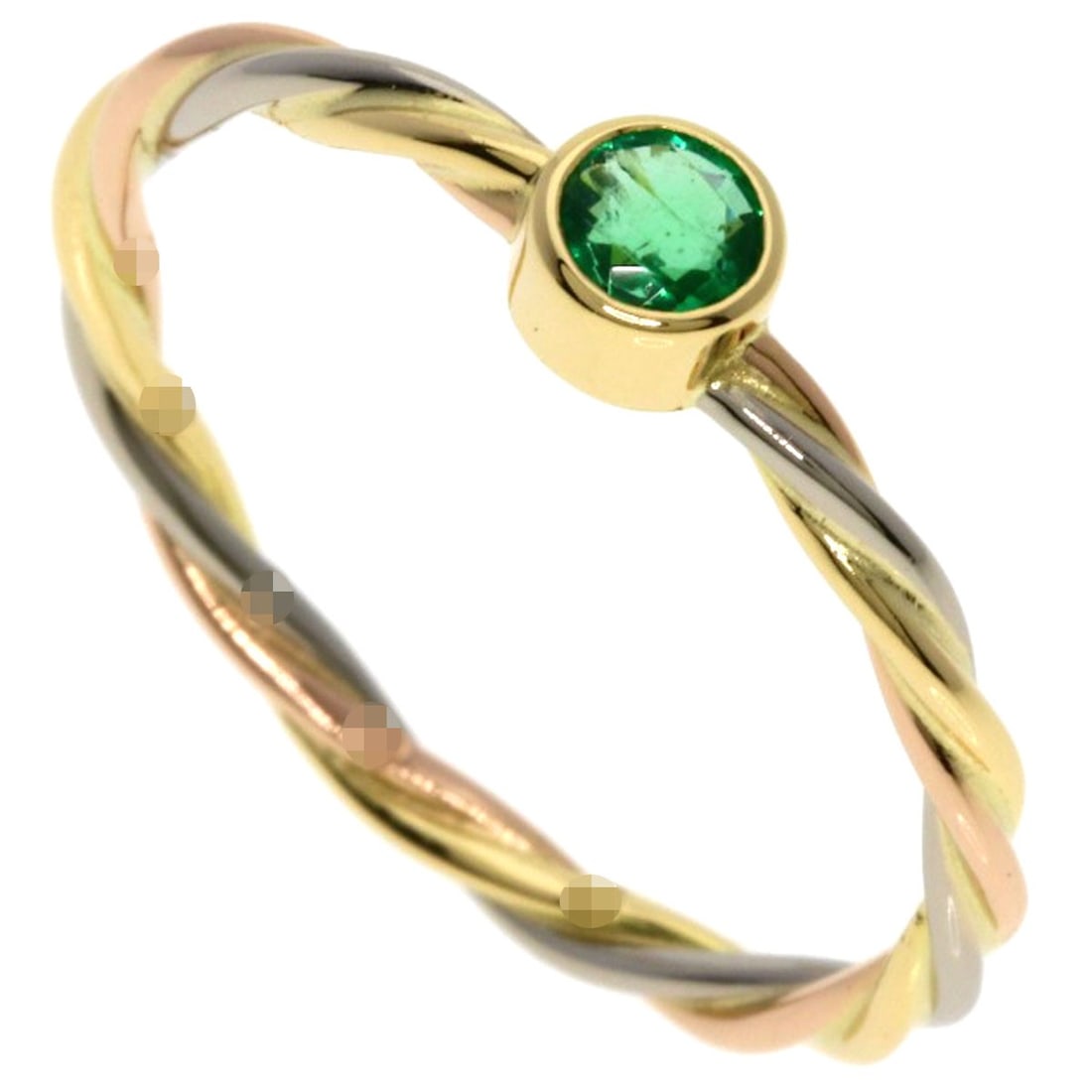Cartier Twist Emerald #51 Ring K18 Yellow Gold K18 White Gold: Cartier Twist Emerald #51 Ring K18 Yellow Gold K18 White Gold Cartier's Twist Emerald #51 Ring boasts a striking gold hue, showcasing the K18 yellow gold and white gold combination. This elegant ring 