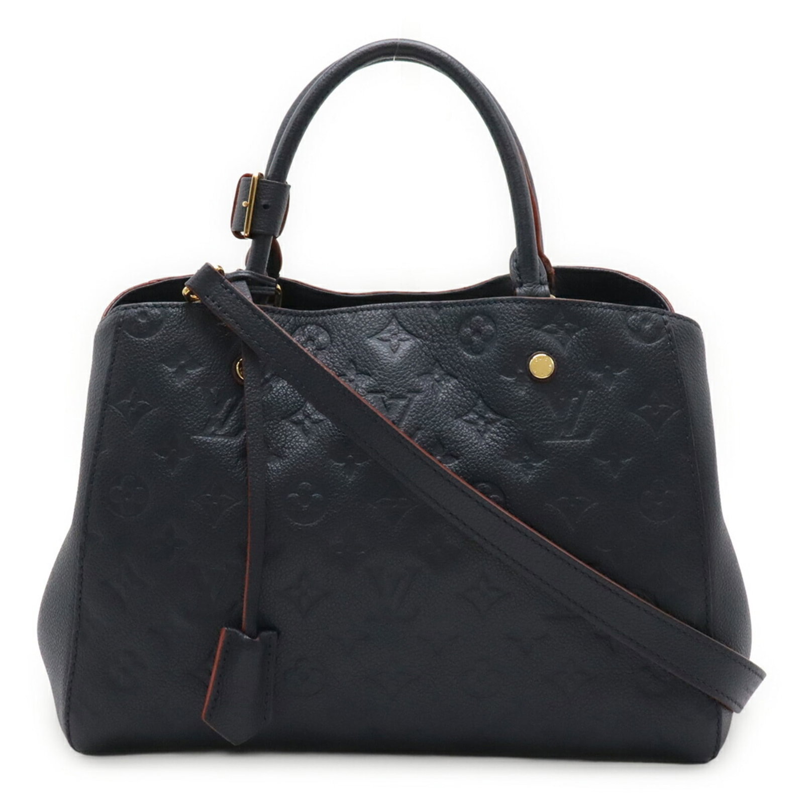 Handbag Monogram Leather Empreinte Vuitton Louis Shoulder: Handbag Monogram Leather Empreinte Vuitton Louis Shoulder Monogram Empreinte leather adds a touch of classic elegance to this Louis Vuitton shoulder bag, featuring a distinctive marine rouge hue. The