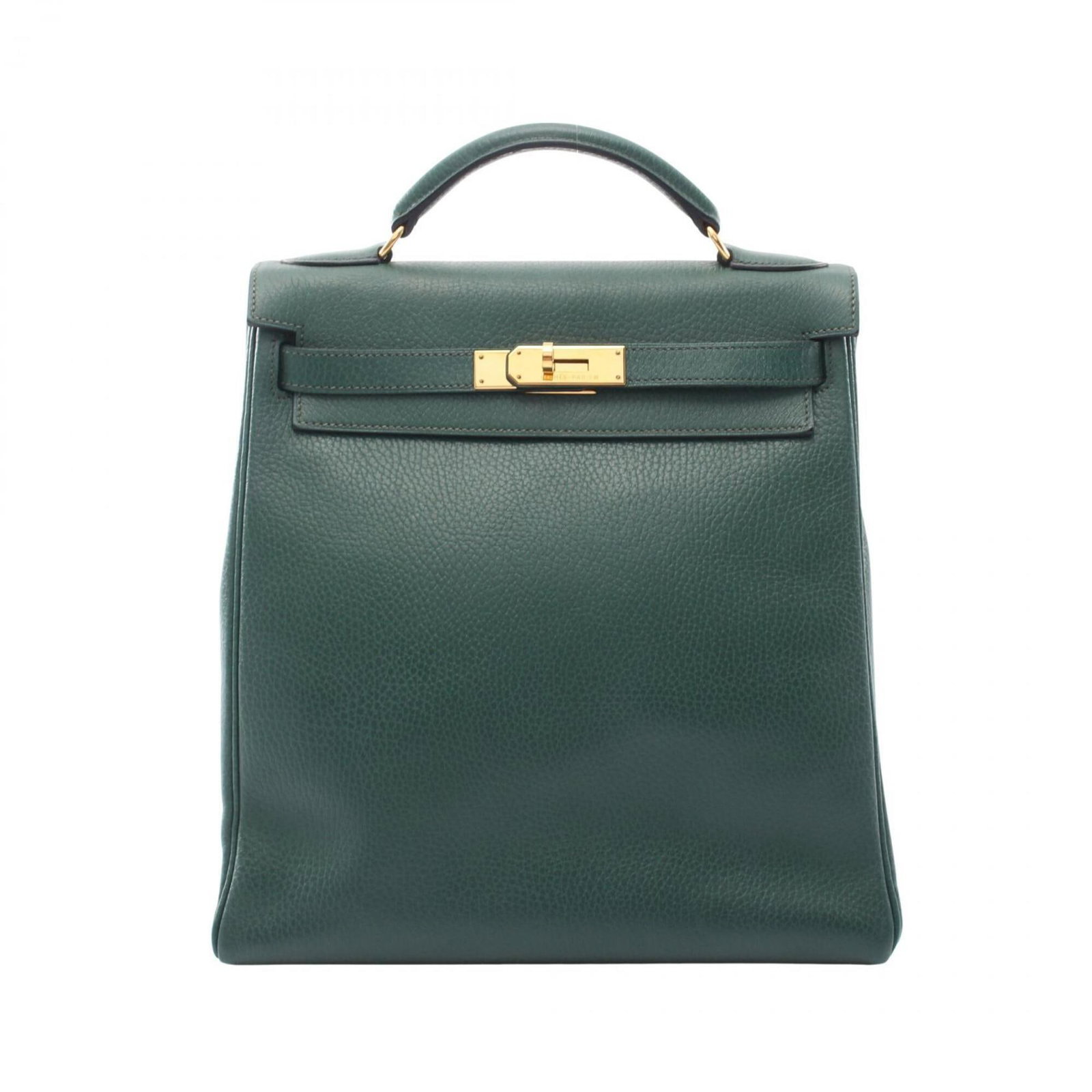 Ardennes Leather Handbag Backpack: Ardennes Leather Handbag Backpack Ardennes leather backpack with a rich green hue, featuring a classic design and timeless style. Made from high-quality Ardennes leather, this backpack boasts a