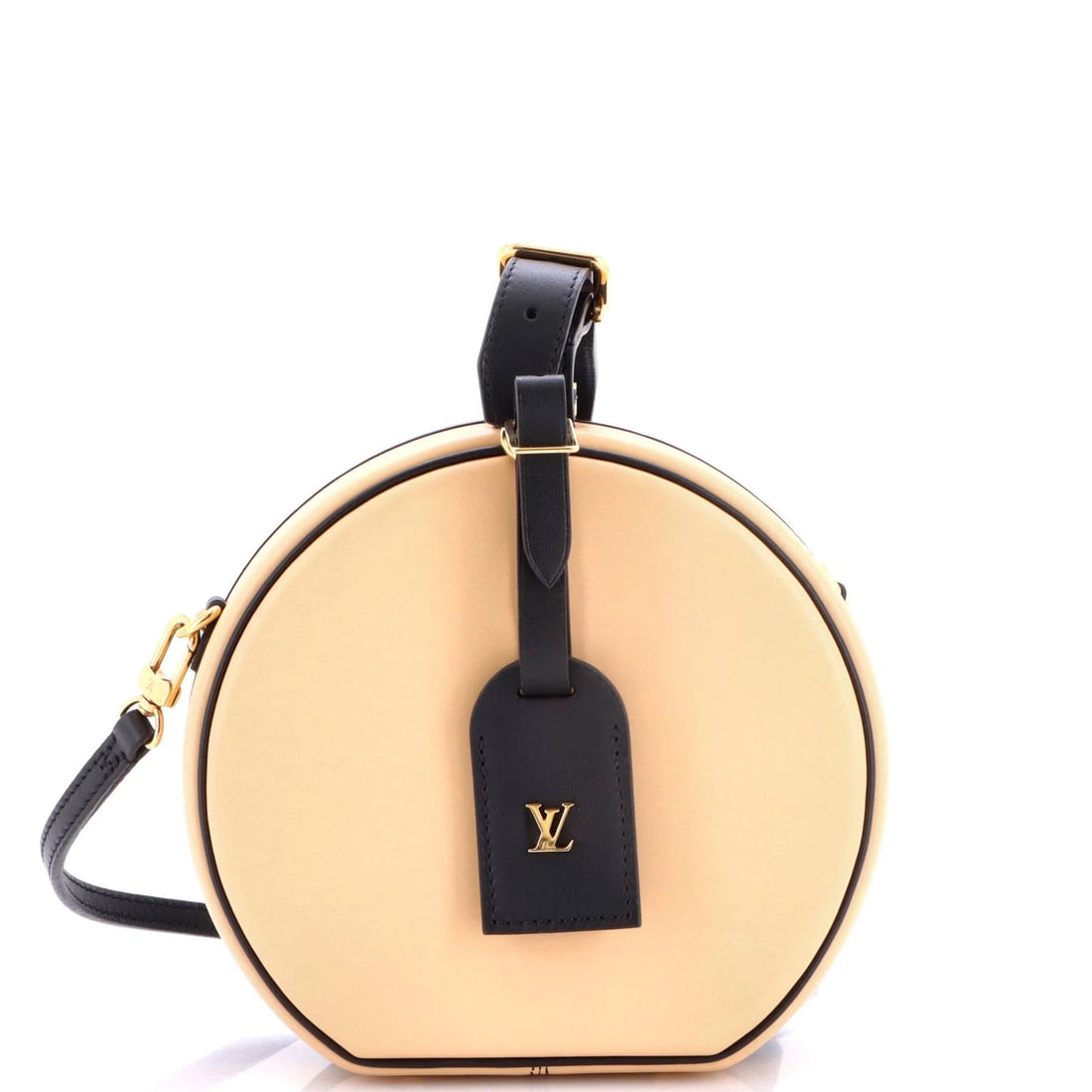 Calfskin Bag Chapeau Petite Boite Louis Vuitton: Calfskin Bag Chapeau Petite Boite Louis Vuitton The Louis Vuitton Calfskin Bag Chapeau Petite Boite is a stylish and functional shoulder bag with a classic design. Measuring 6.5" in height, 6.5" in