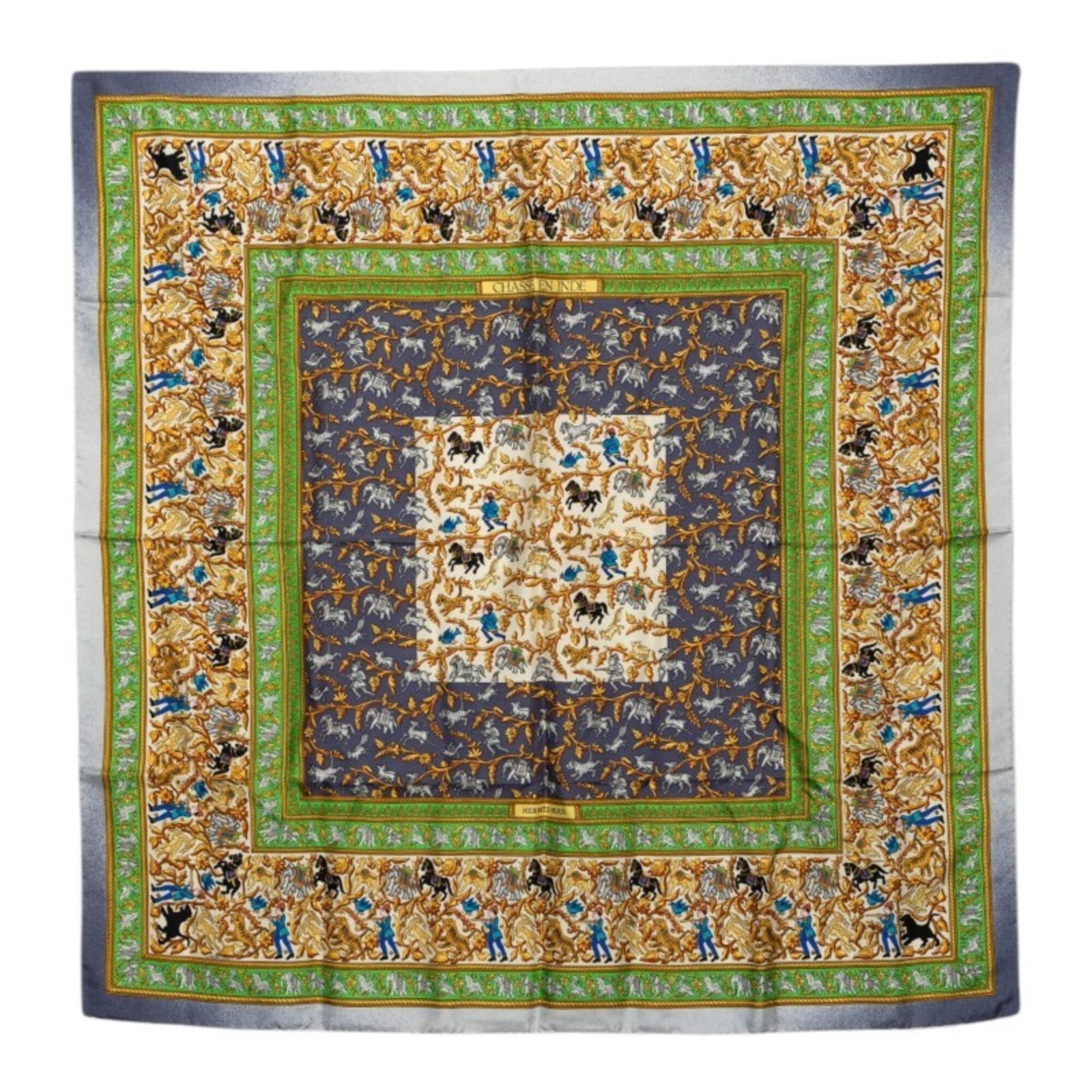 Silk Hermes Scarf: Silk Hermes Scarf Silk in a vibrant green hue, this 89cm x 88cm Hermes scarf is crafted from high-quality silk, making it a beautiful addition to any wardrobe. The classic design and timeless color