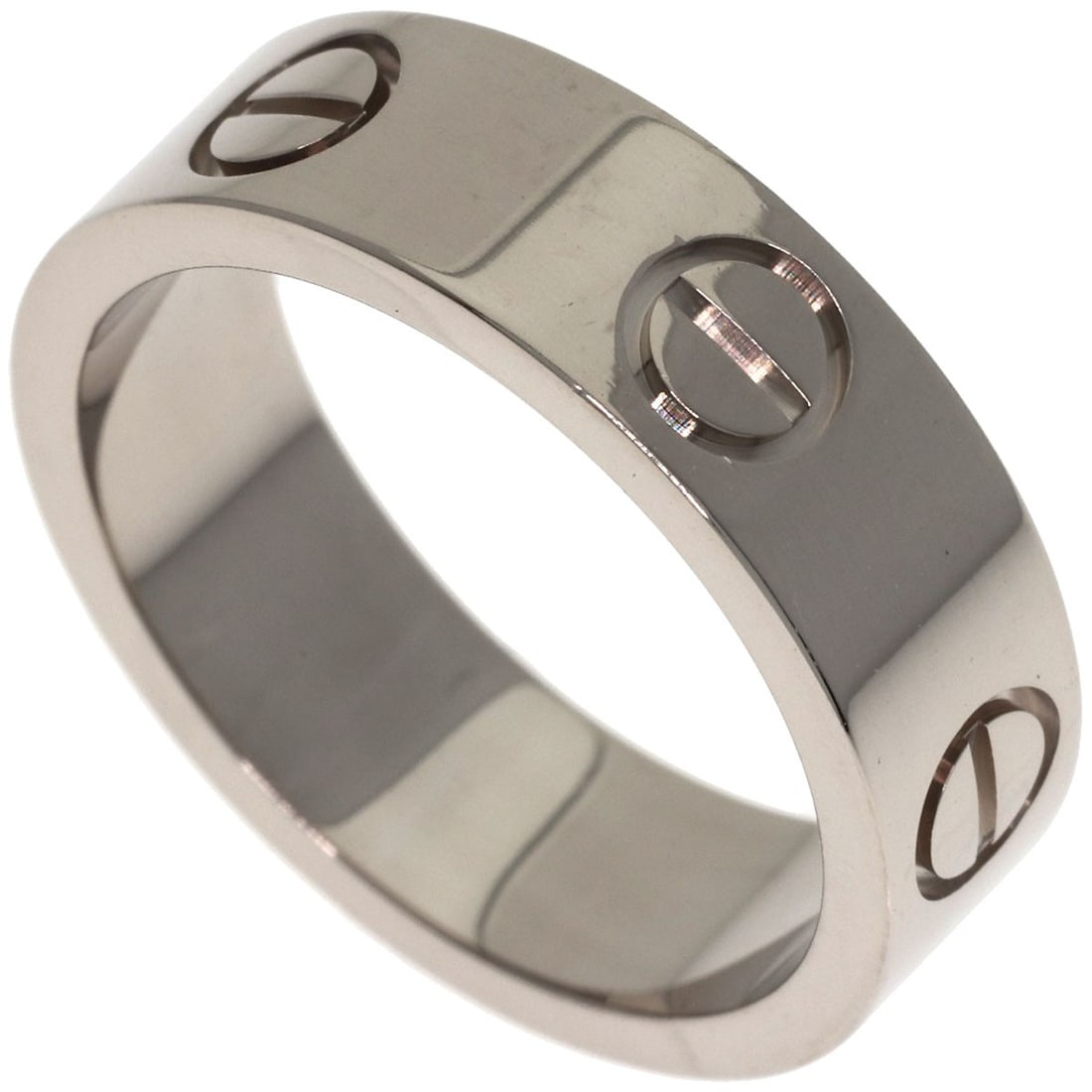 Cartier Love Ring K18 White Gold: Cartier Love Ring K18 White Gold Cartier Love Ring K18 White Gold is a sleek and sophisticated ring featuring K18 white gold material, a silver exterior, and a ring size of 5.25. This style boasts an