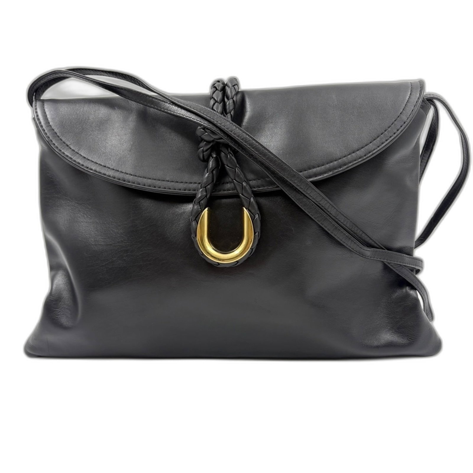 Veneta Bag Shoulder Bottega: Veneta Bag Shoulder Bottega Black shoulder bag with 110cm - 120cm adjustable strap, 22cm x 34cm x 10cm dimensions, and a sleek design. This Bottega Veneta bag is a versatile and stylish accessory for