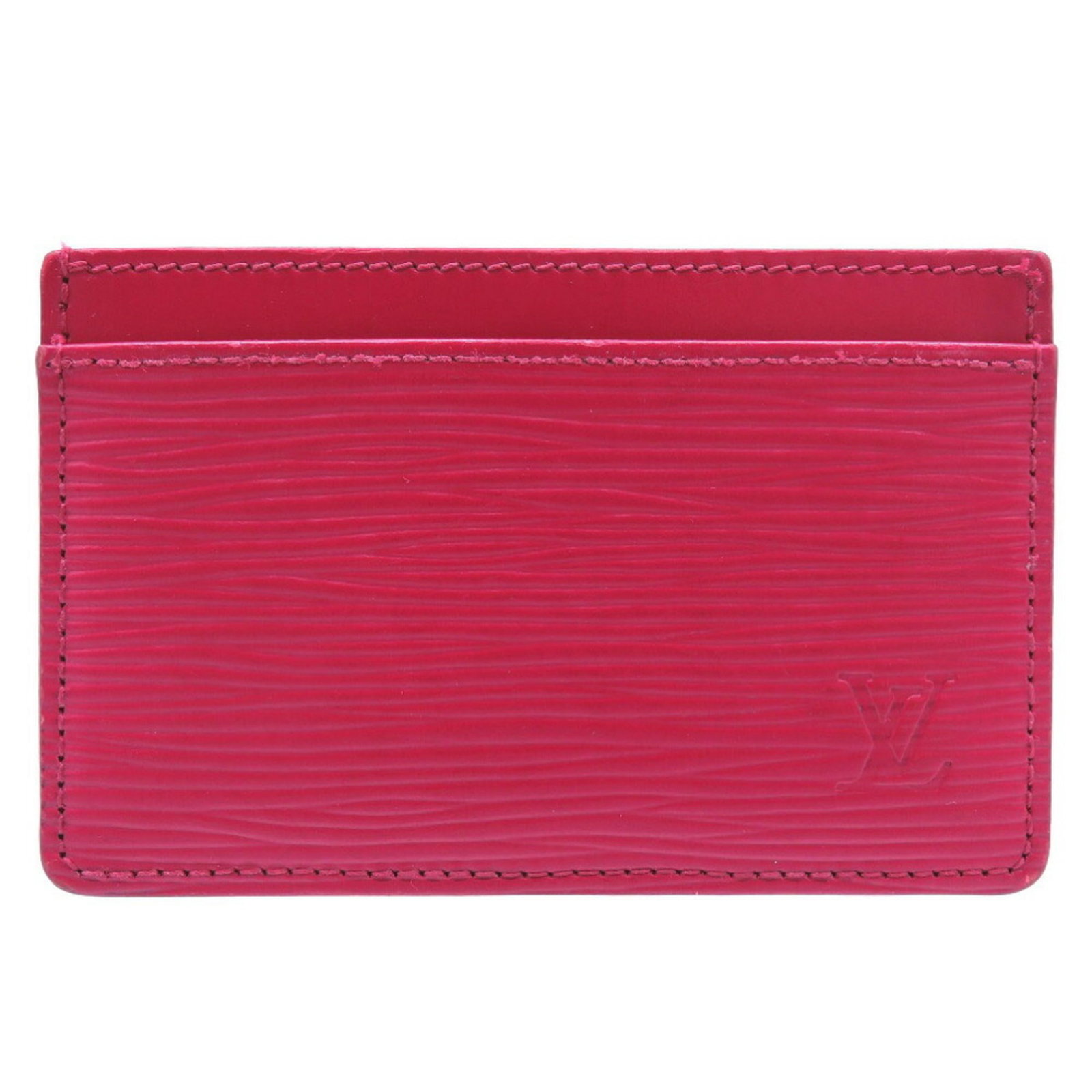 Epi Leather Card Case Louis Vuitton: Epi Leather Card Case Louis Vuitton Epi Leather Card Case Louis Vuitton in Fuchsia. This Epi leather card case features a vibrant fuchsia color and measures 7cm x 11cm. Bearer of a serial number