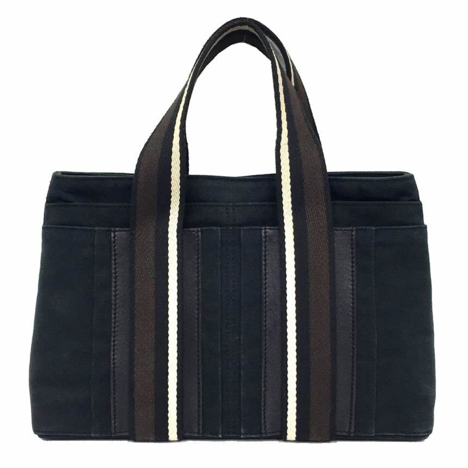 Canvas Leather Tote Bag Hermes: Canvas Leather Tote Bag Hermes Canvas Leather Tote Bag by Hermes. Made from high-quality canvas and leather, this stylish tote bag features a sleek black design. With its classic 20cm x 30cm x 8cm