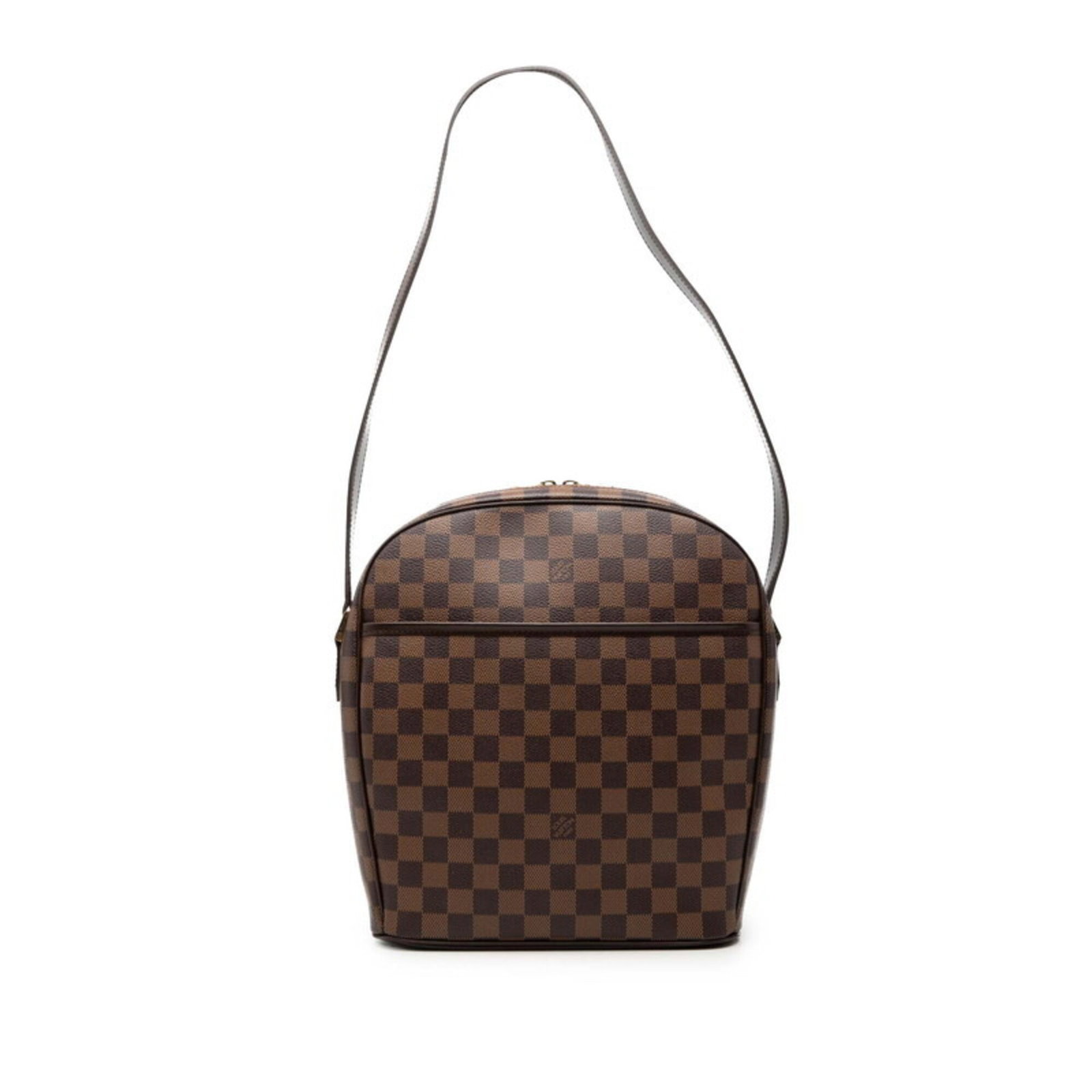 PVC Leather Louis Vuitton Shoulder Bag: PVC Leather Louis Vuitton Shoulder Bag PVC Leather Louis Vuitton Shoulder Bag in Brown Damier Canvas, measuring 29cm x 24.5cm x 7.5cm, features a unique blend of PVC and leather materials. The bag's