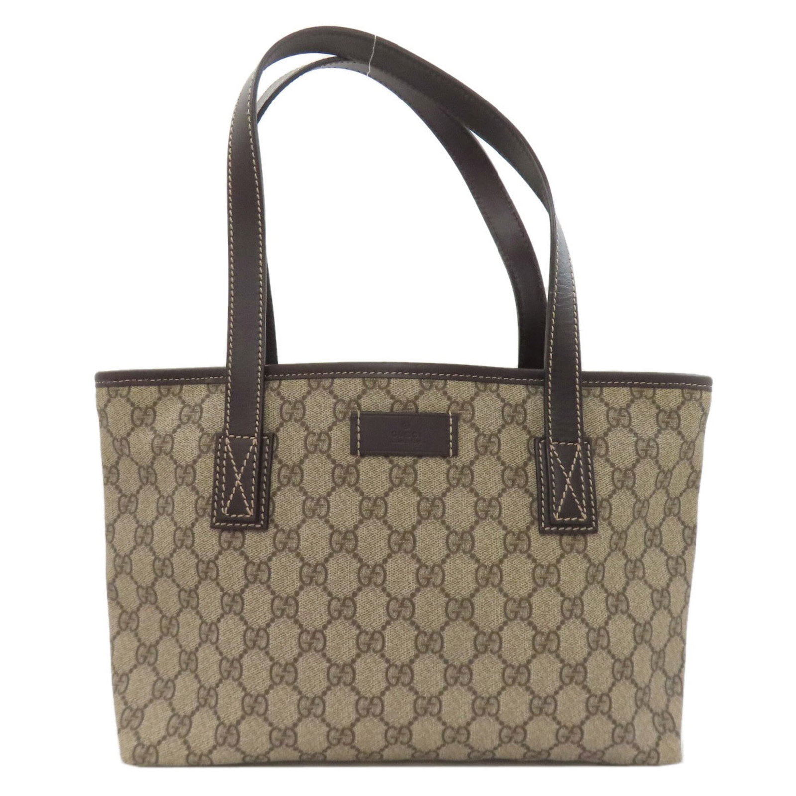 Pvc Gucci Tote Bag: Pvc Gucci Tote Bag PVC Gucci Tote Bag in Brown. Made from PVC material, this tote bag measures 20.5cm x 35cm x 8cm and features a distinctive brown color. The bag's design and construction are charact