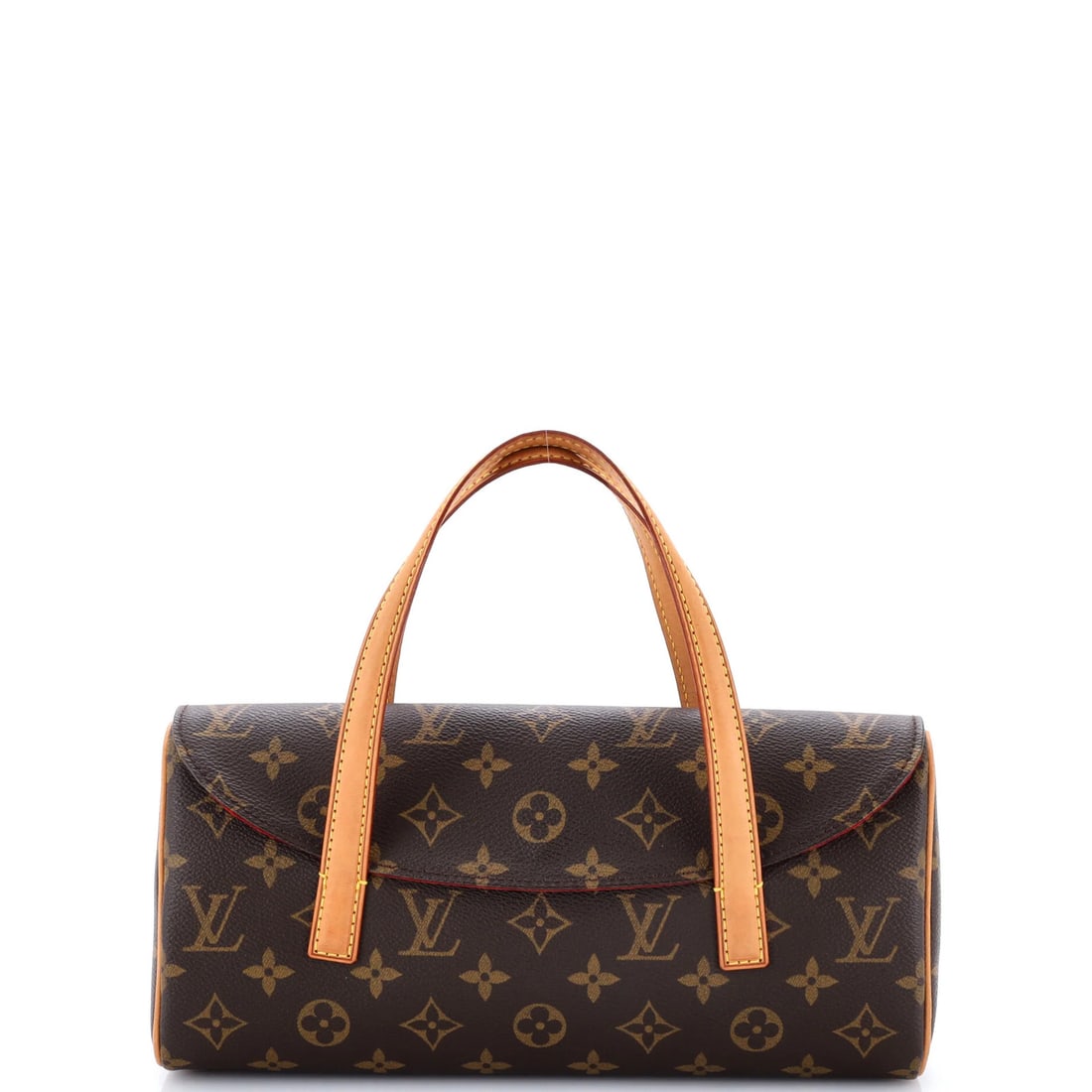 Sonatine Handbag Monogram Canvas by Louis Vuitton: Sonatine Handbag Monogram Canvas by Louis Vuitton The Sonatine Handbag Monogram Canvas by Louis Vuitton boasts a classic design with a timeless appeal. Featuring a rich brown exterior with a subtle ca