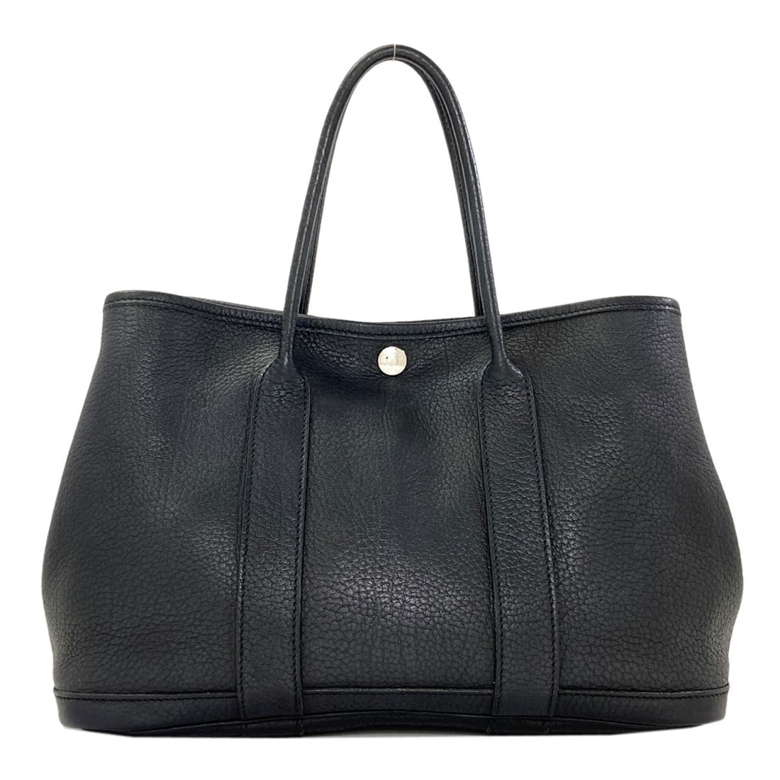 Hermes Garden Party Tpm Silverhardware Handbag Negonda: Hermes Garden Party Tpm Silverhardware Handbag Negonda Negonda exterior adds a unique touch to this black Hermes handbag, featuring silver hardware that complements its sleek design. The bag's